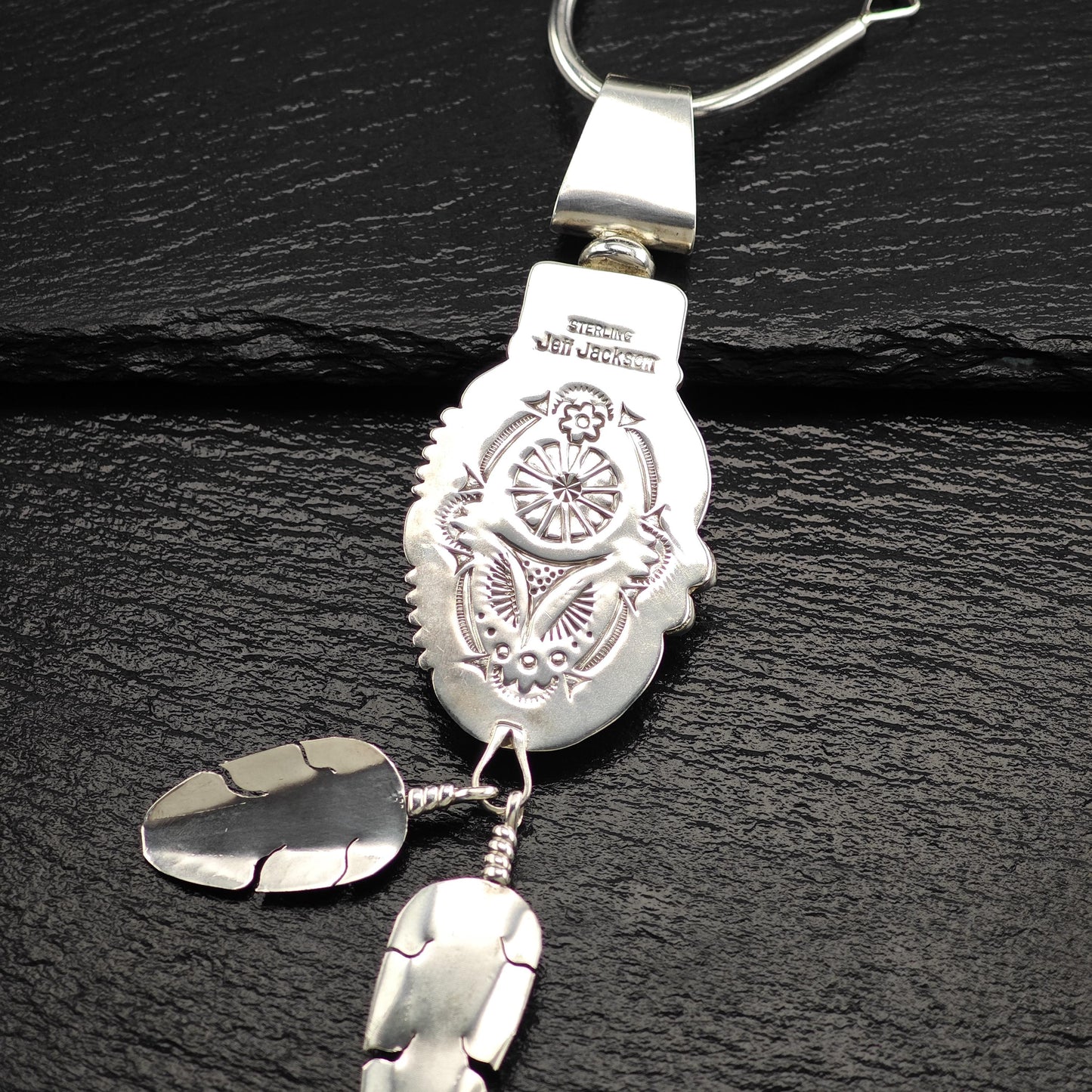 Navajo, Native American Floral Large Necklace Sterling Silver