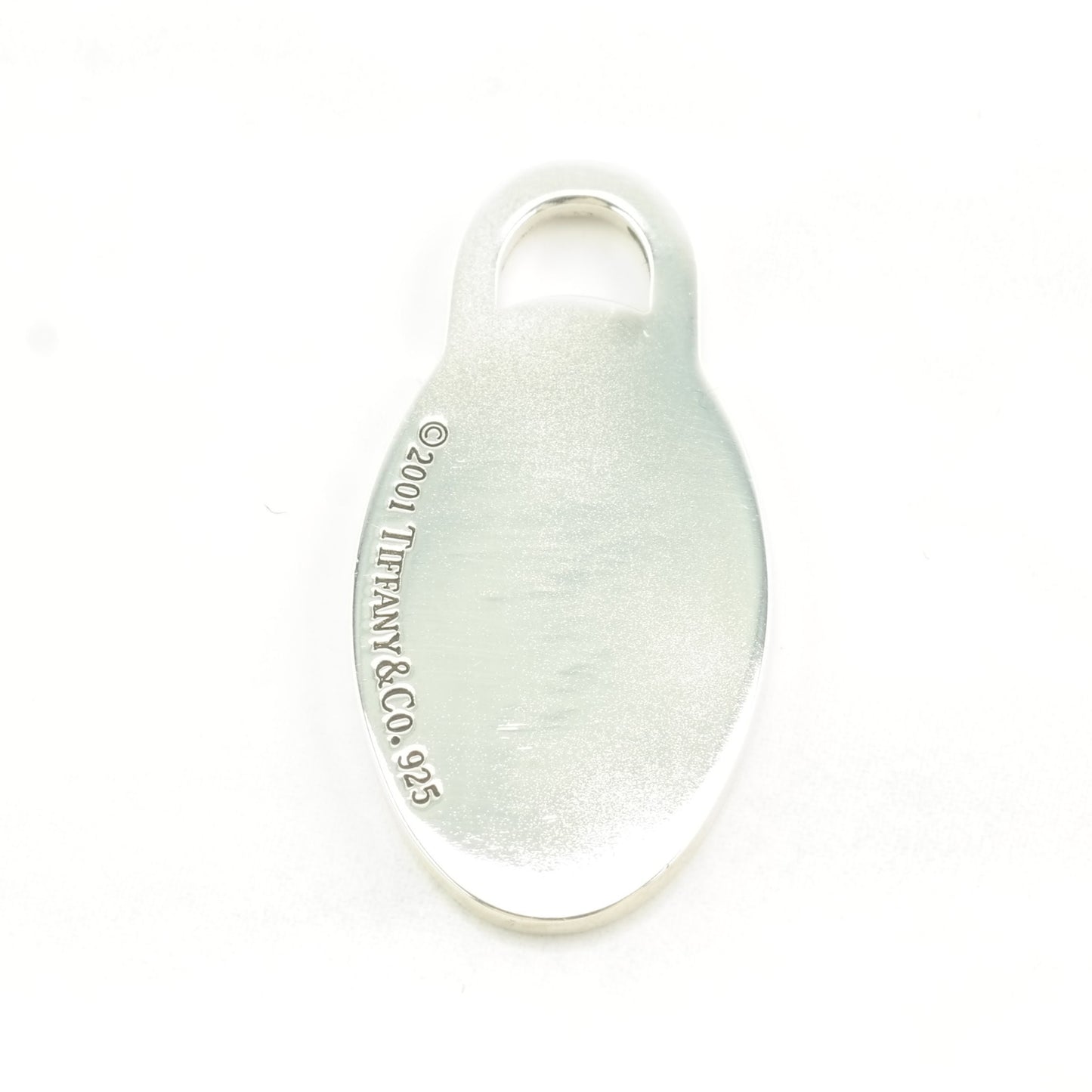 Vintage Tiffany & Co. Oval Tag 2001 Sterling Silver Pendant