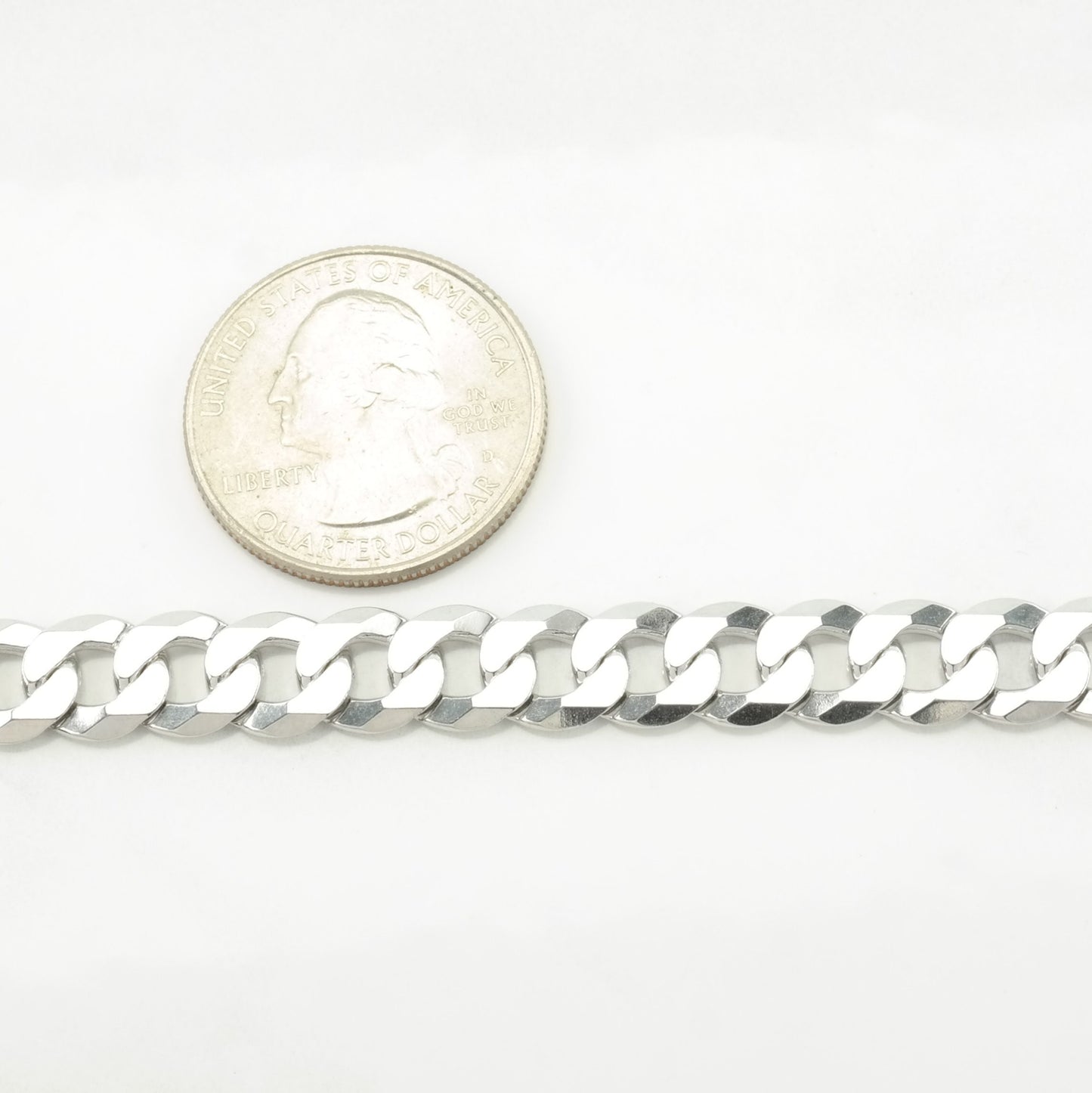 Vintage Italy Sterling Silver 26" 8.5mm Curb Necklace