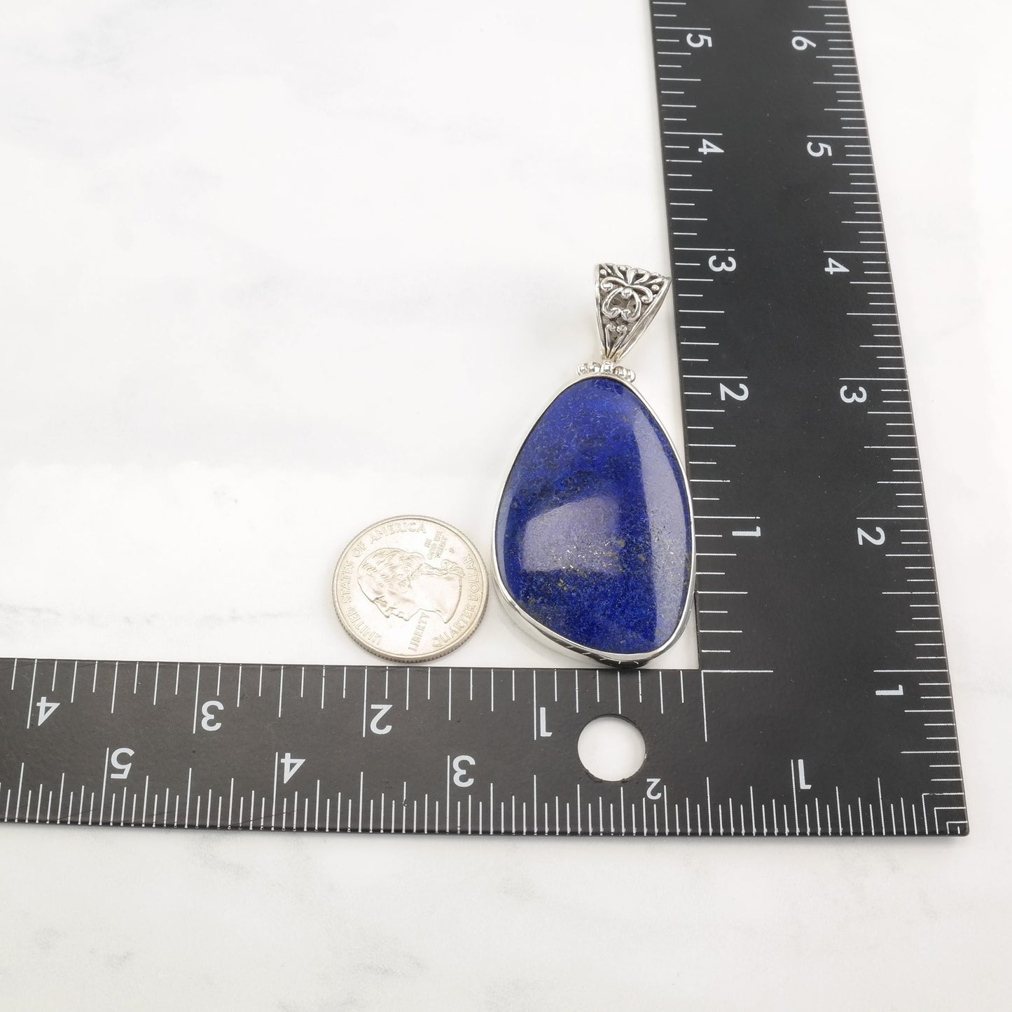 Vintage Lapis Lazuli Sterling Silver Pendant