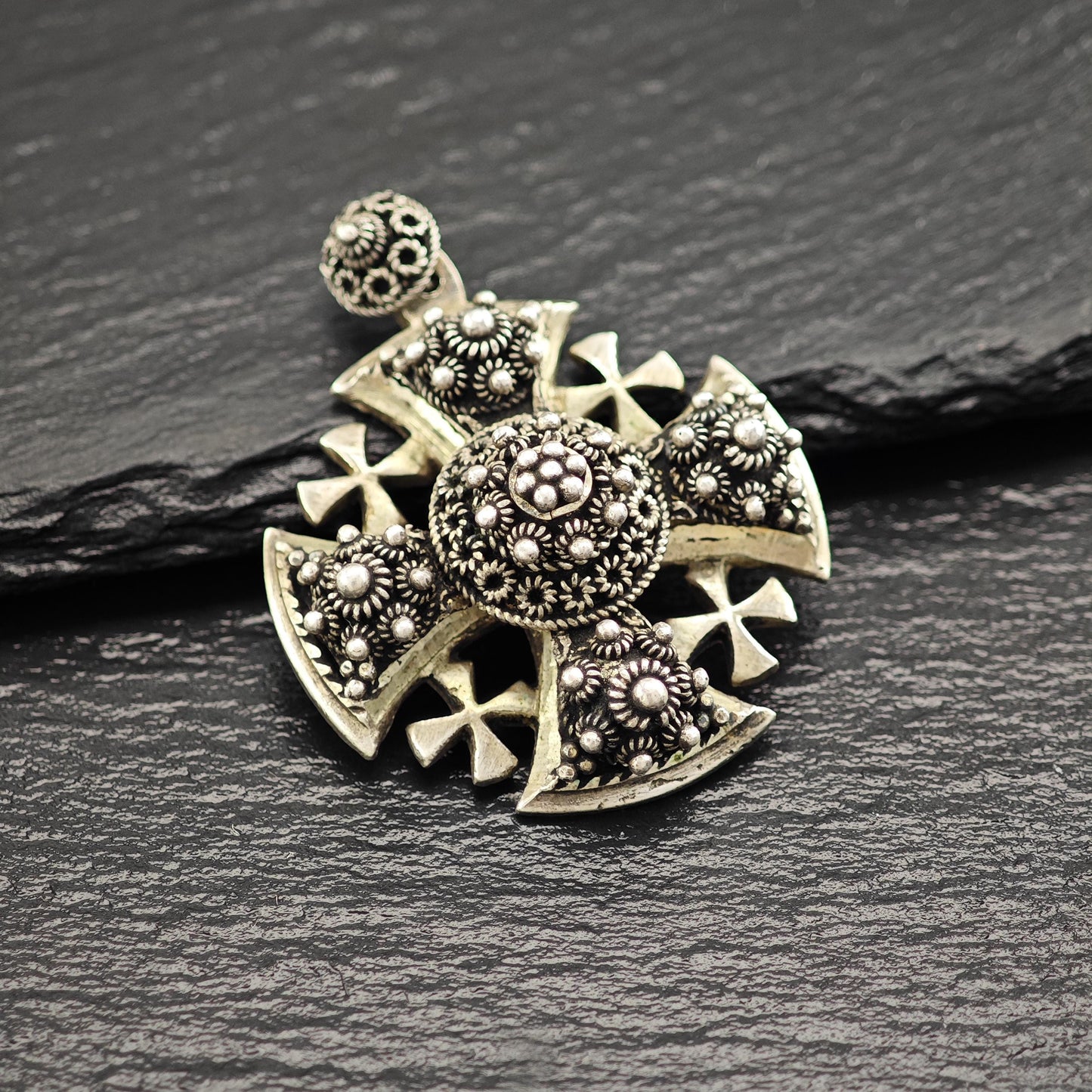 Vintage Jordan Jerusalem, Cross Pendant Sterling Silver