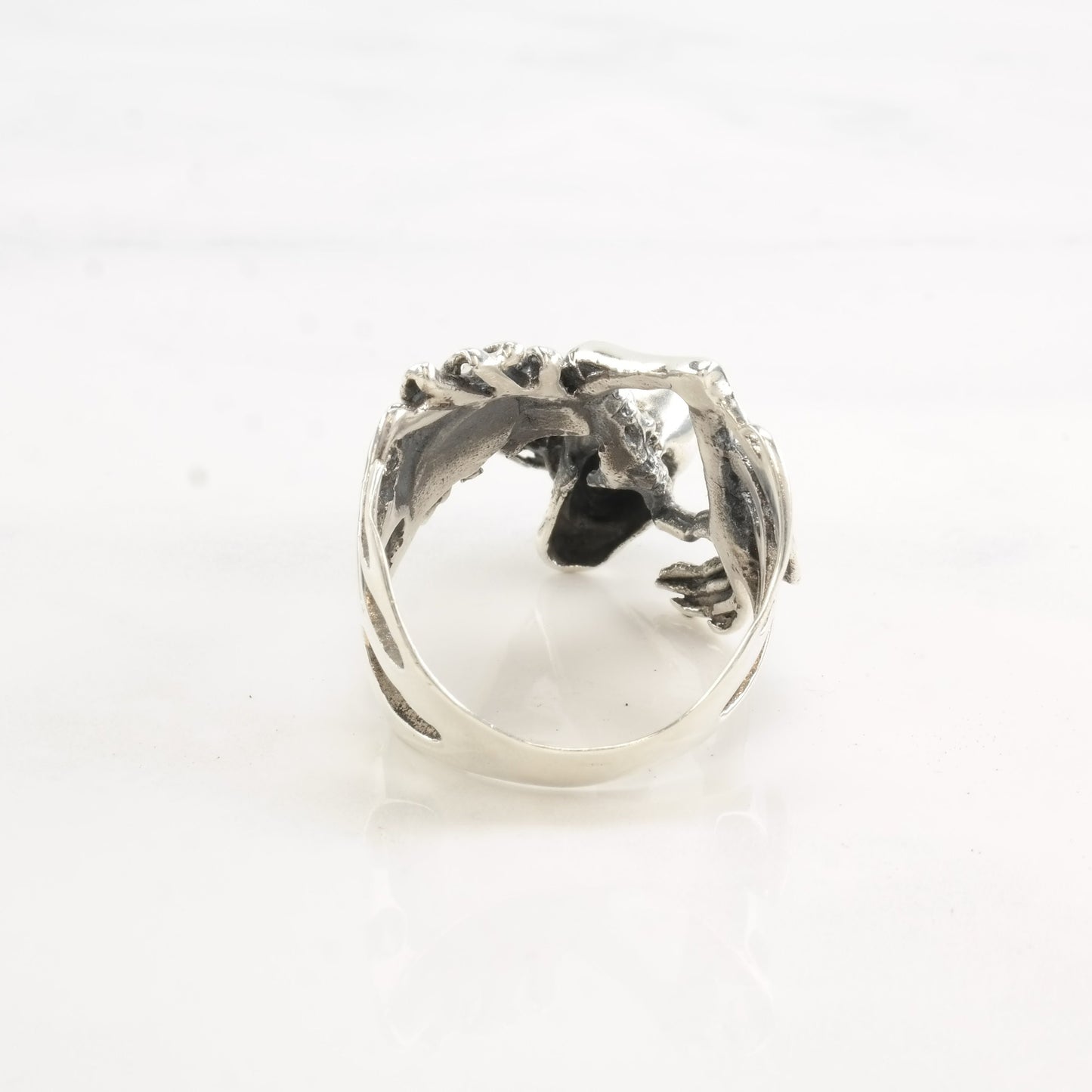 Vintage HAN Silver Ring Skeleton Sterling Size 11 1/2