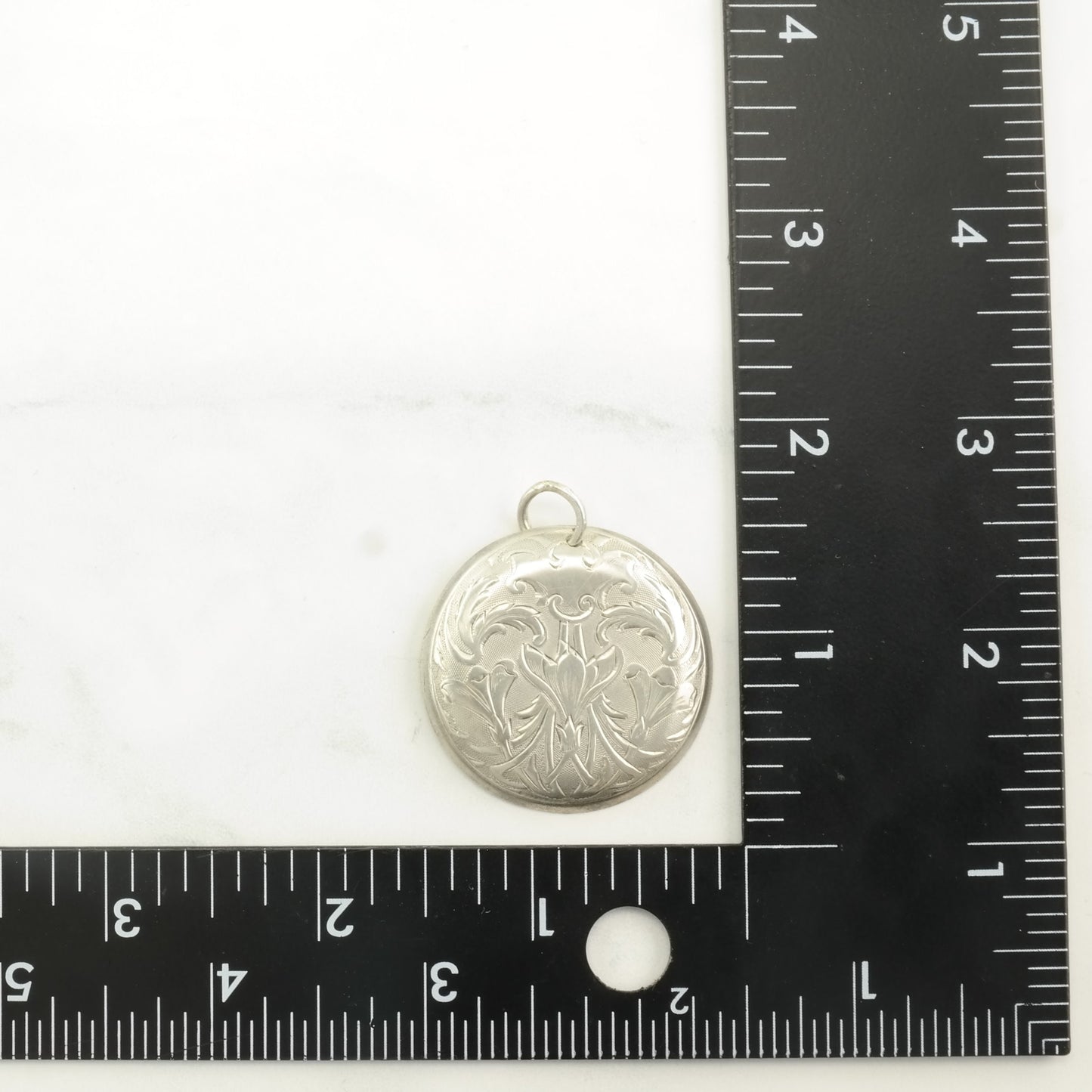 Art Nouveau Floral Ornate Sterling Silver Pendant P2345