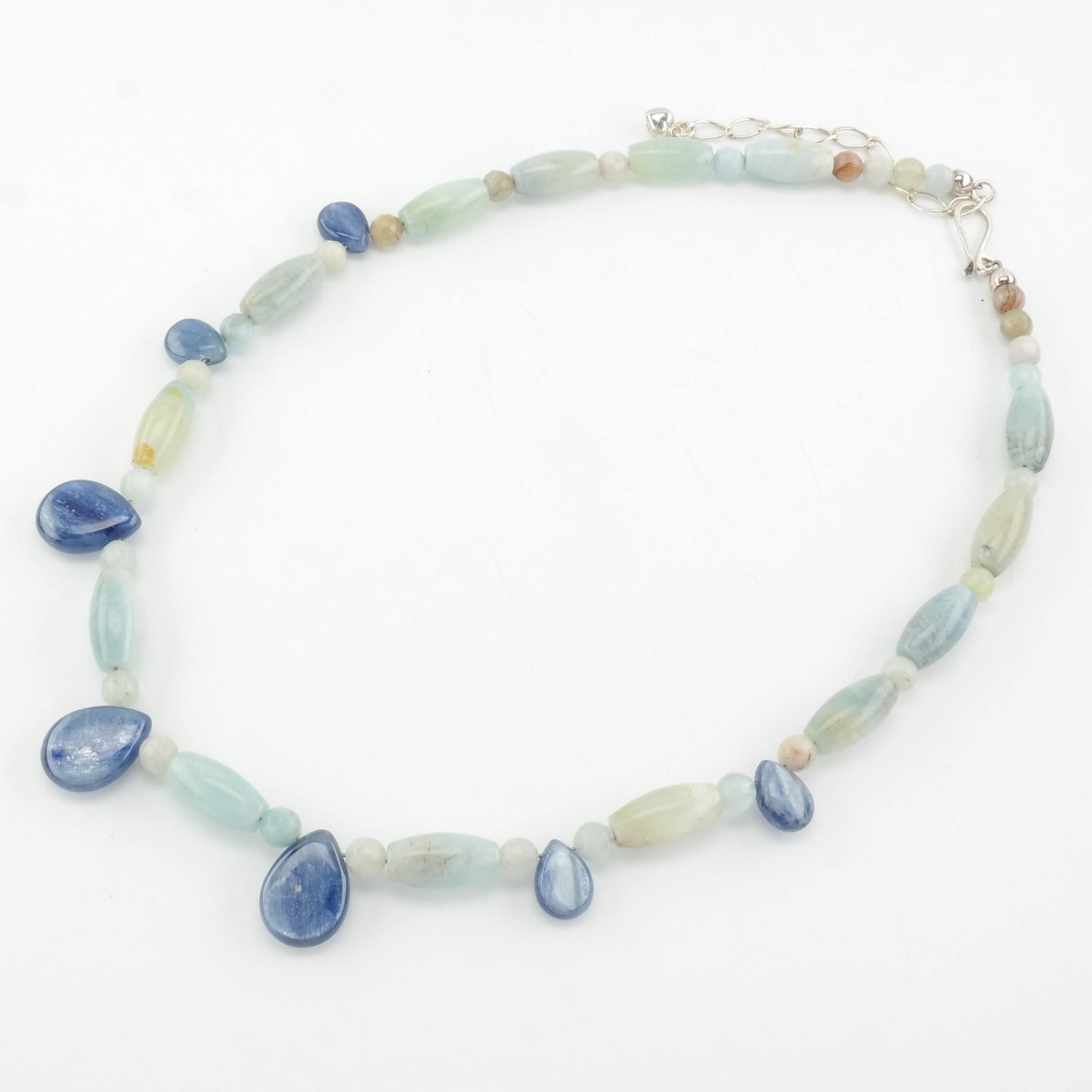 Vintage DTR Sterling Silver Blue Aquamarine, Kyanite Necklace