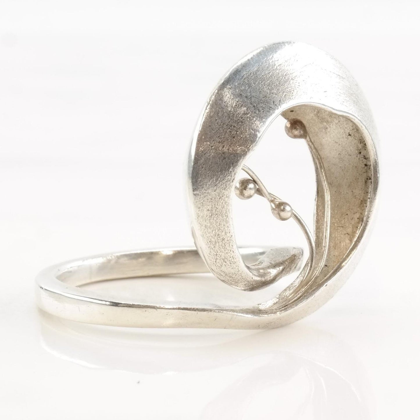 Vintage Abstract Silver Ring Abstract Sterling Size 7 1/4