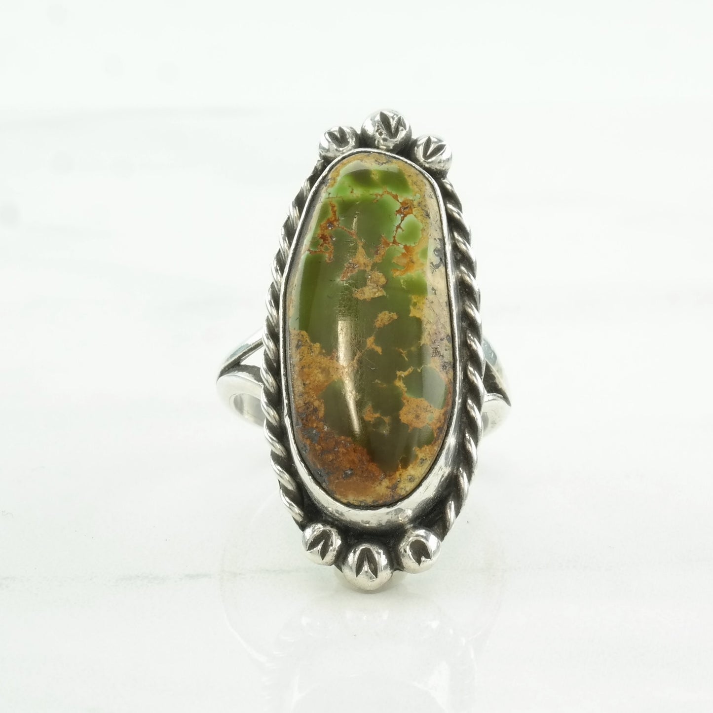 Vintage Native American Silver Ring Turquoise Sterling Size 8