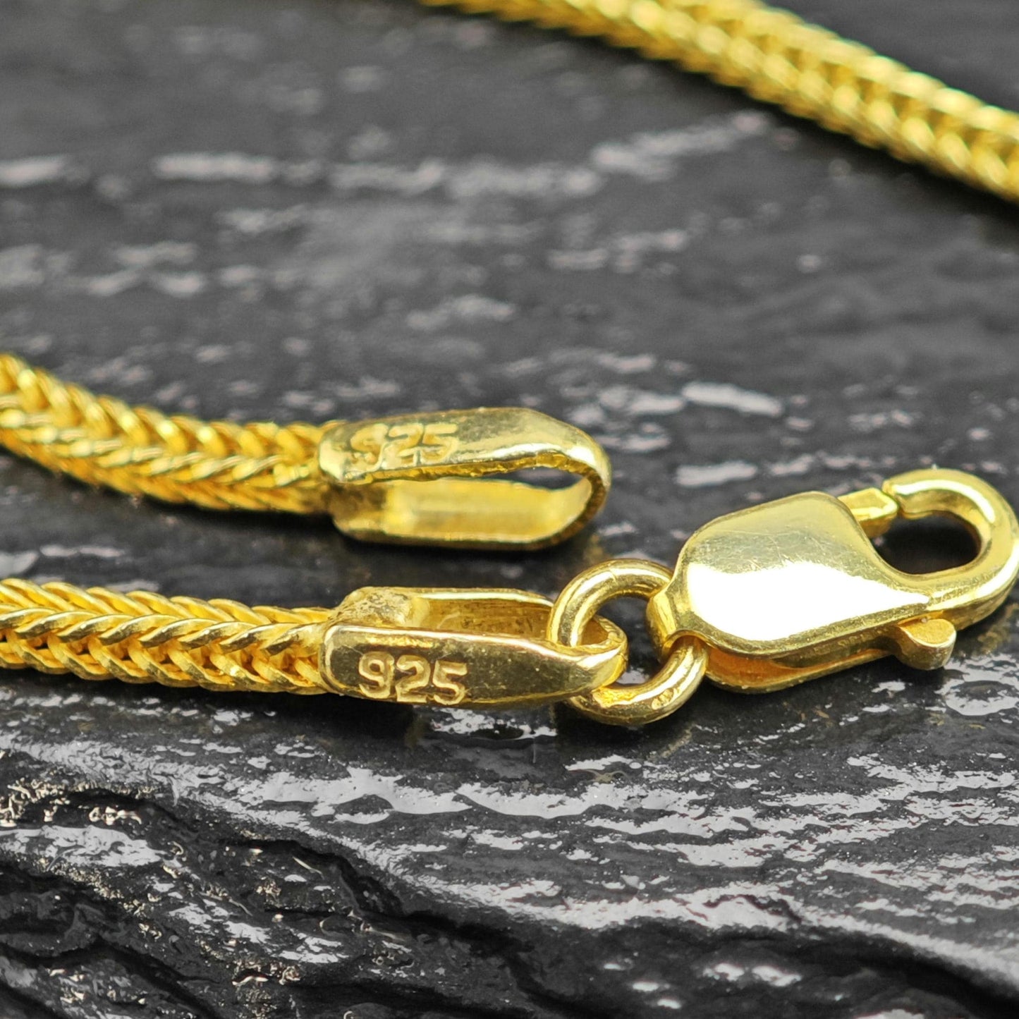 Foxtail Gold Plated Chain Sterling Silver Necklace N2751