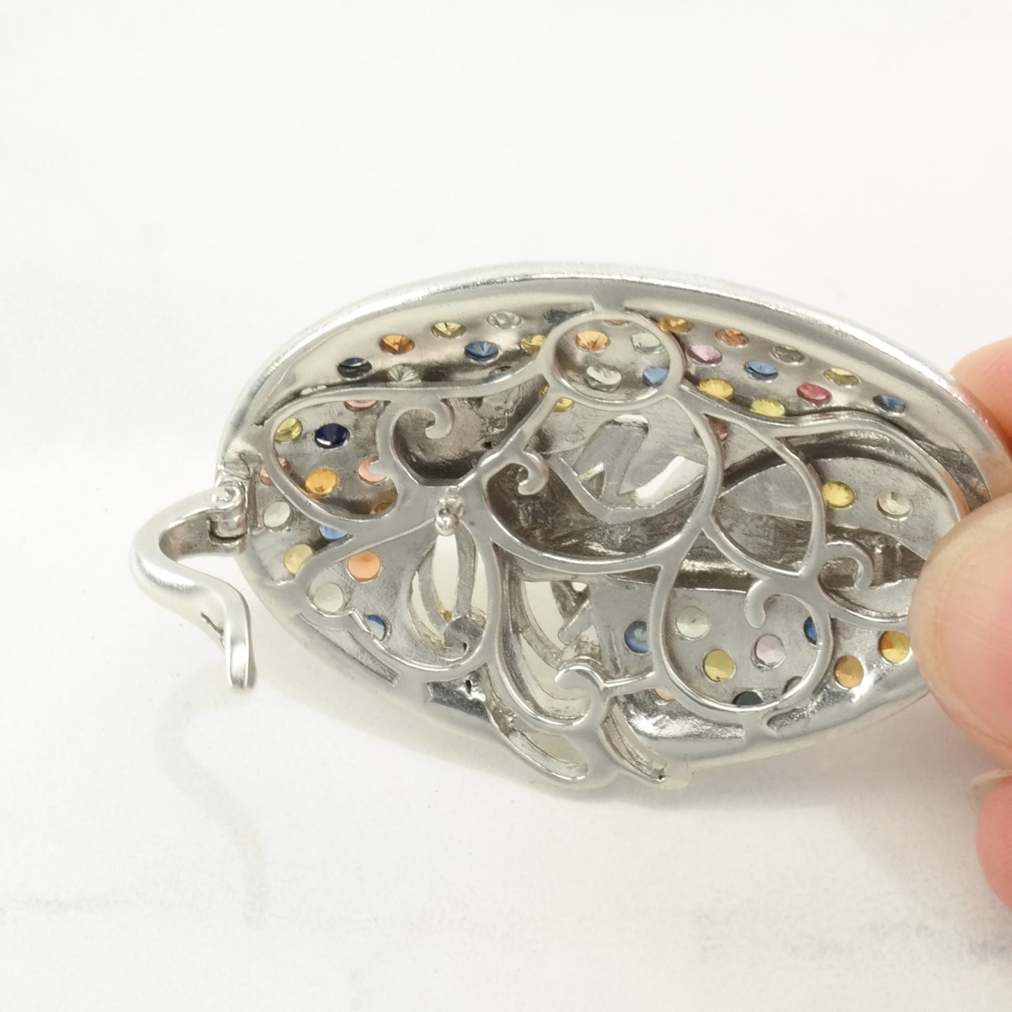 Sapphire, Goddess Gold Tone Accent Sterling Silver Pendant P2302