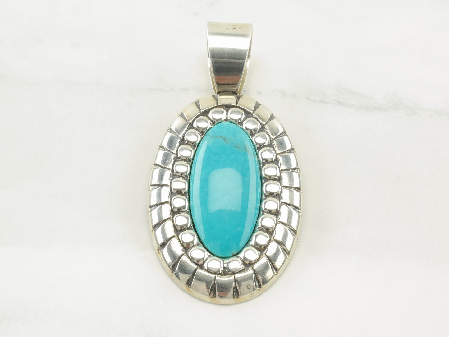 Vintage Turquoise Sterling Silver Pendant by Carolyn Pollack Relios