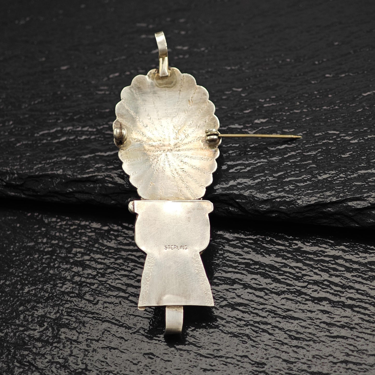 Navajo, Native American Kachina Pendant/Brooch Sterling Silver