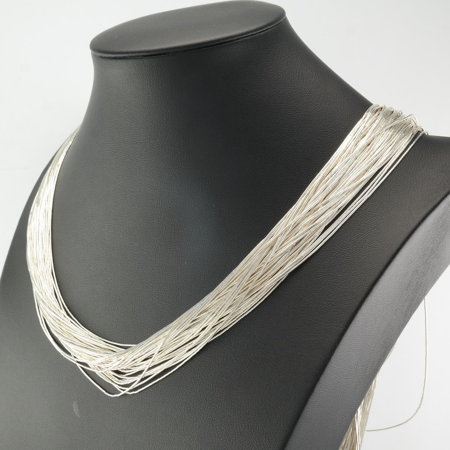 Vintage Liquid Silver Necklace Sterling 50 Strand