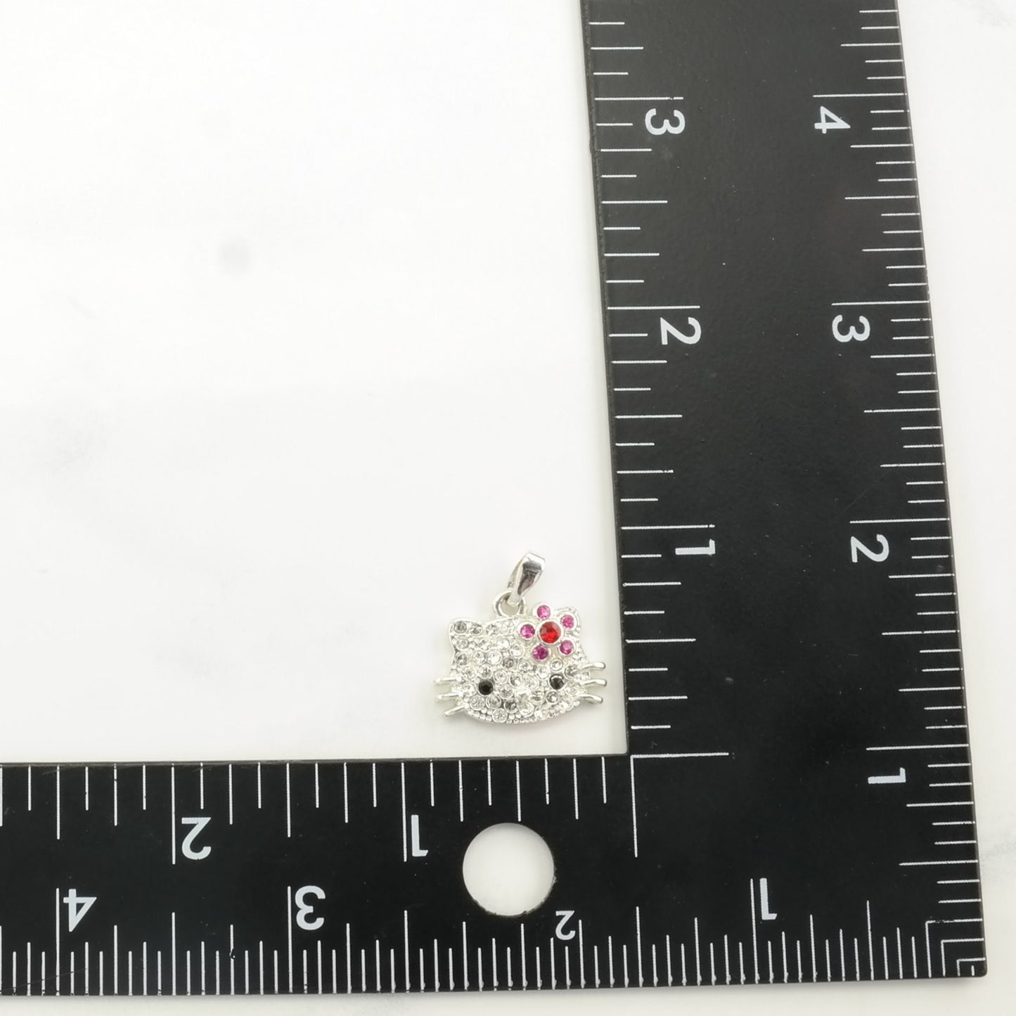 Vintage CZ Hello Kitty Sterling Silver Pendant