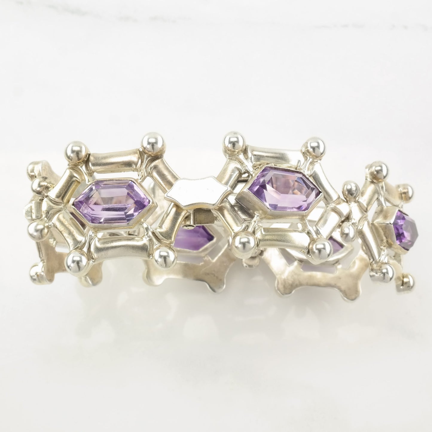Taxco Amethyst Sterling Silver Bracelet
