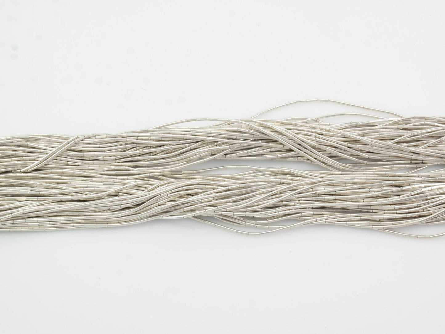 Vintage Native American Sterling Silver Huge Liquid Silver, 50 strand 34" Necklace