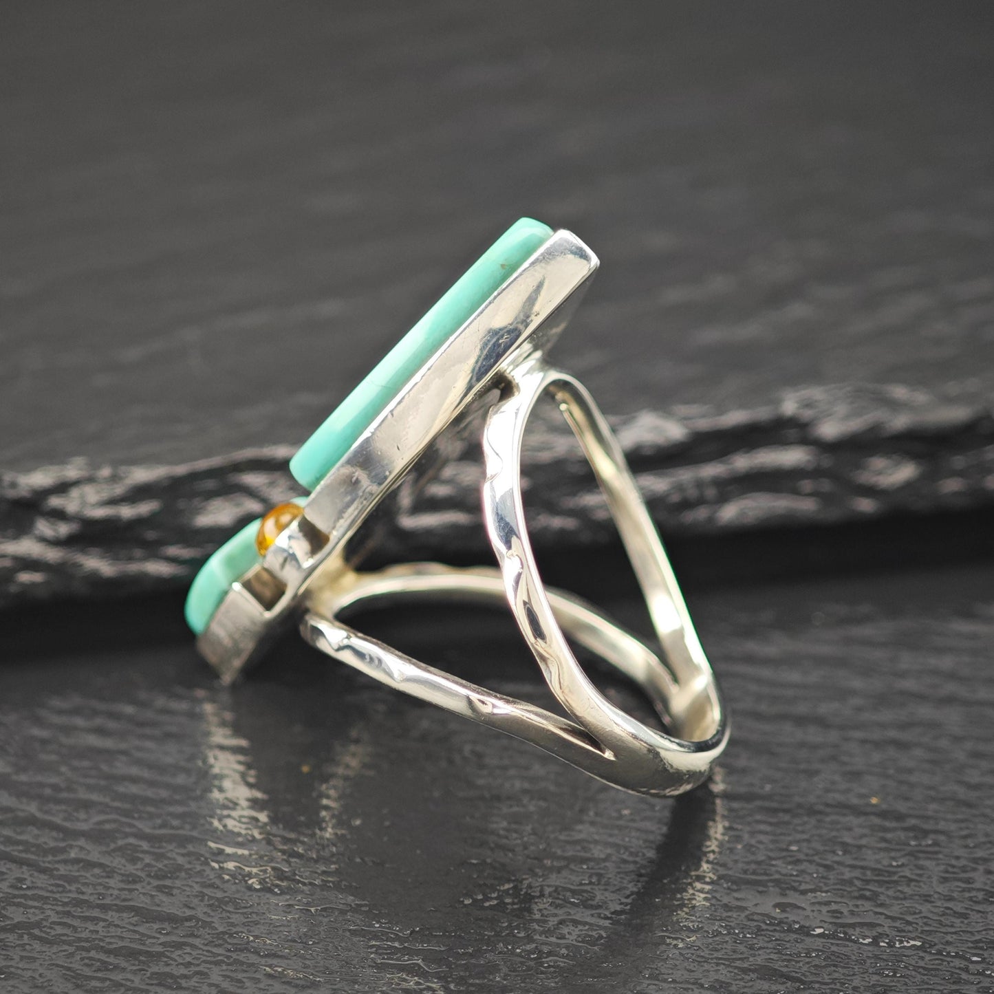 DTR Jay King Turquoise, Citrine Ring Sterling Silver