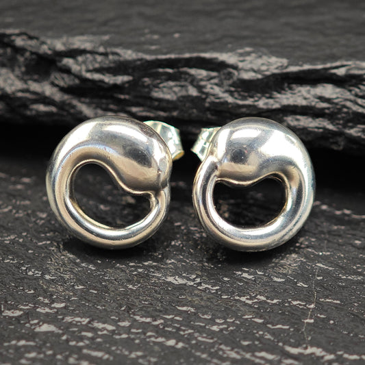 Tiffany & Co Minimalist Sterling Silver Eternal Circle Stud Earrings