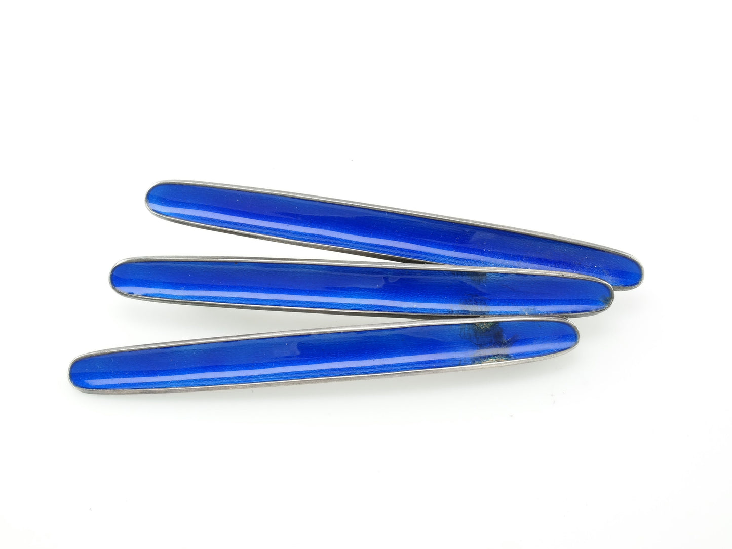 Blue Brooch Modernist Enamel Sterling Silver