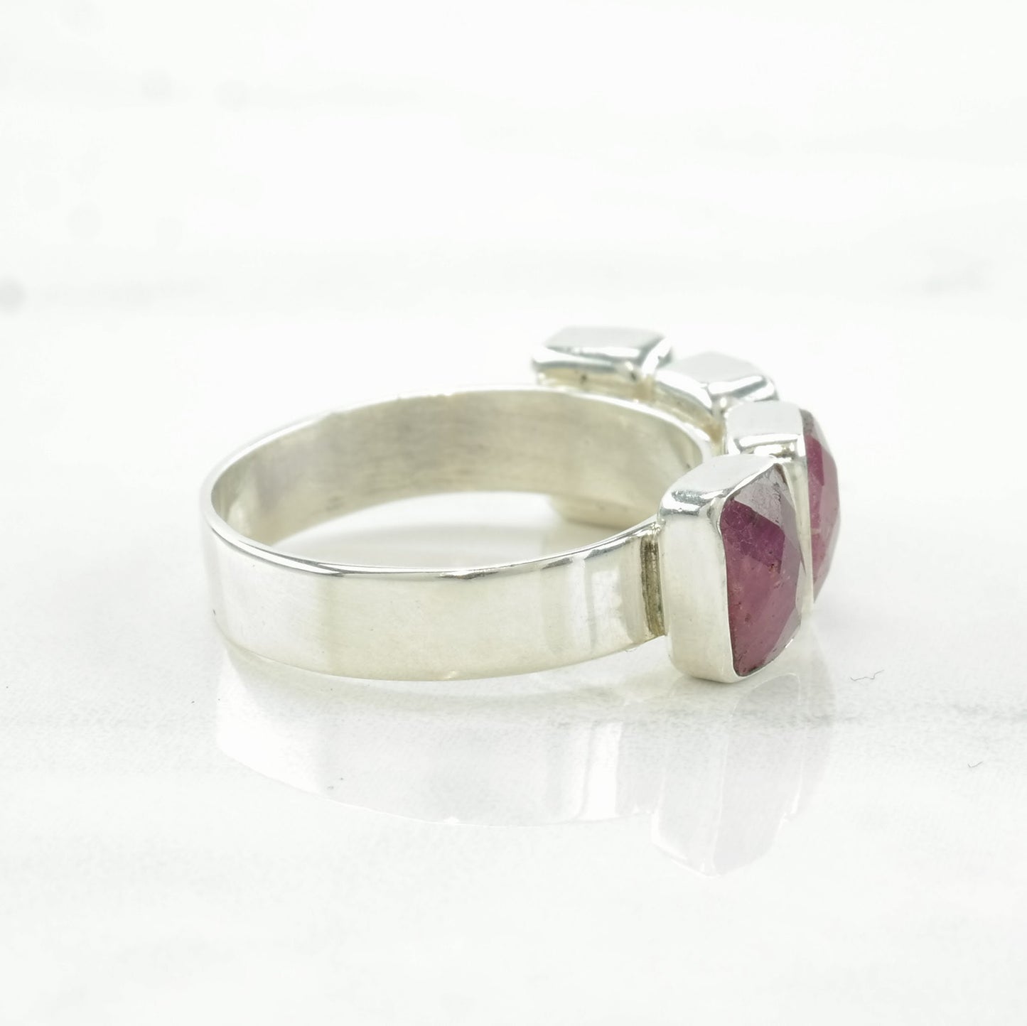 Vintage DTR Silver Ring Ruby Sterling Size 8 1/2