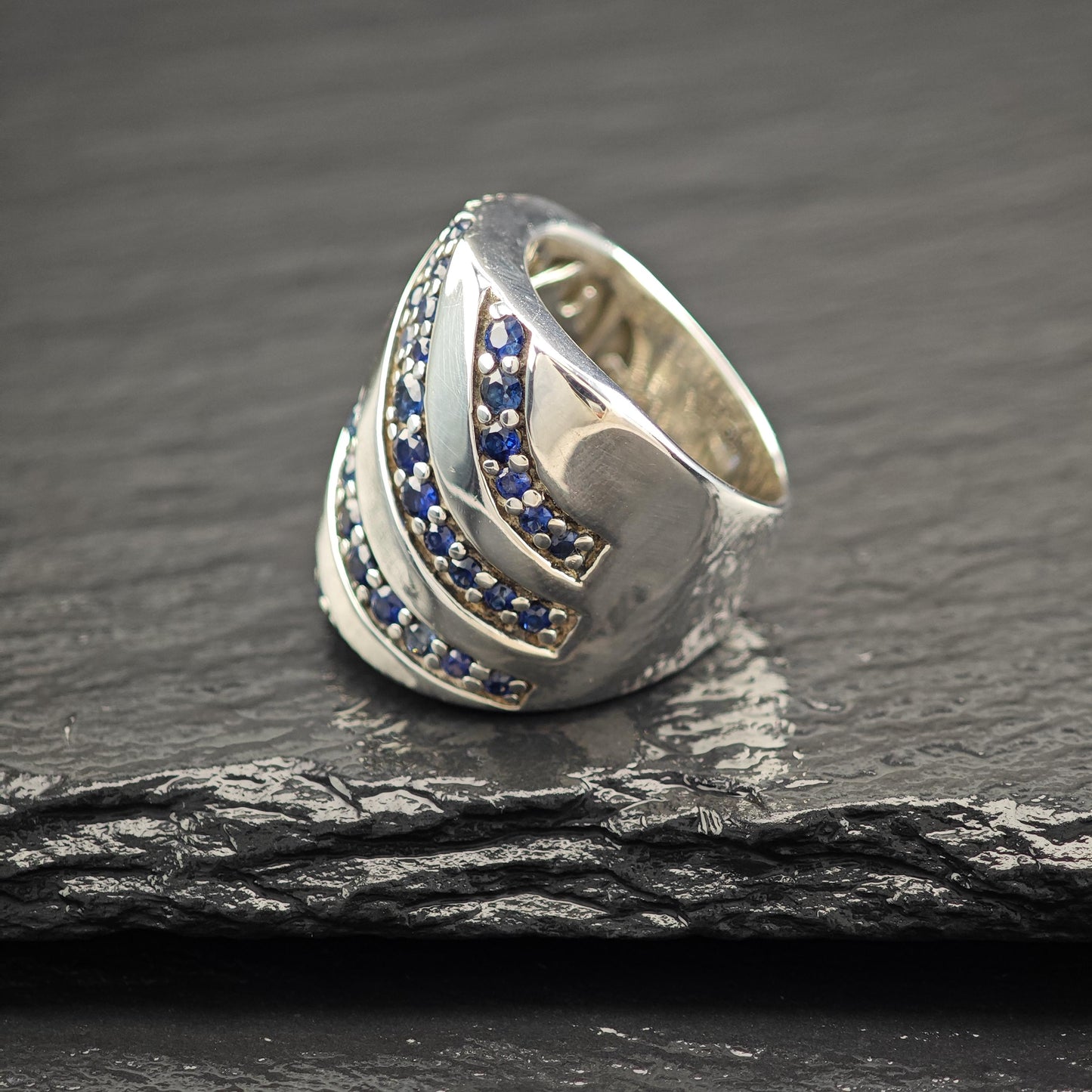 EFFY Sapphire Ring 2ctw Sterling Silver Ballisima Splash R5786