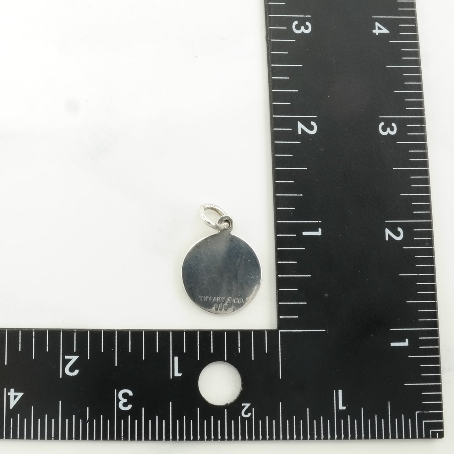 Choice Vintage Tiffany & Co Circle Tag Blank Sterling Silver Pendant