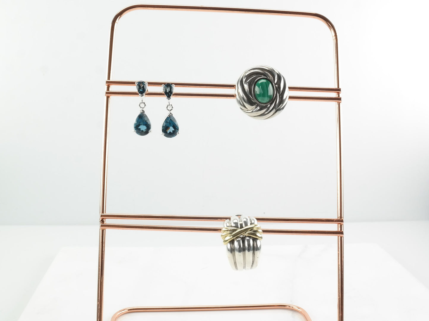 Single Earring Tiffany & Co Sterling Silver Malachite Clip on