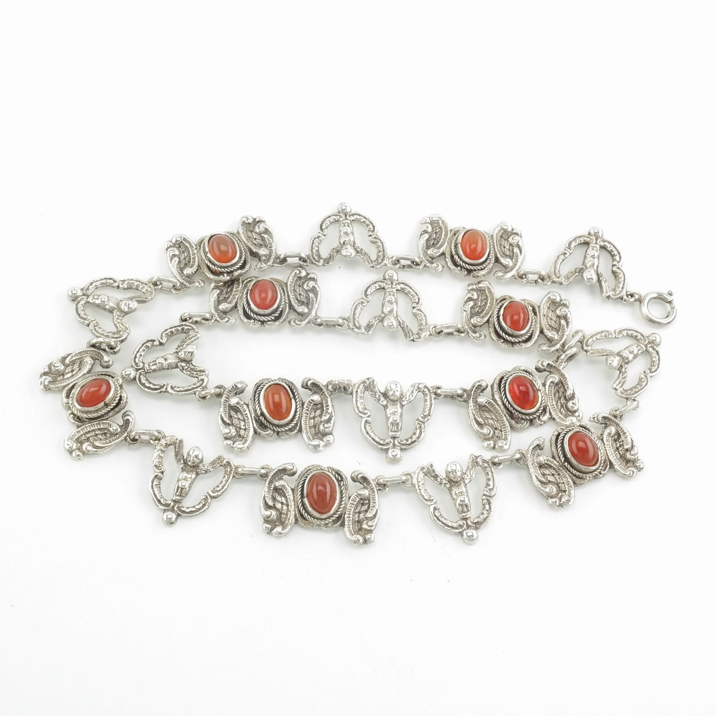 Peruzzi Angel Necklace Sterling Silver Orange/Red Carnelian