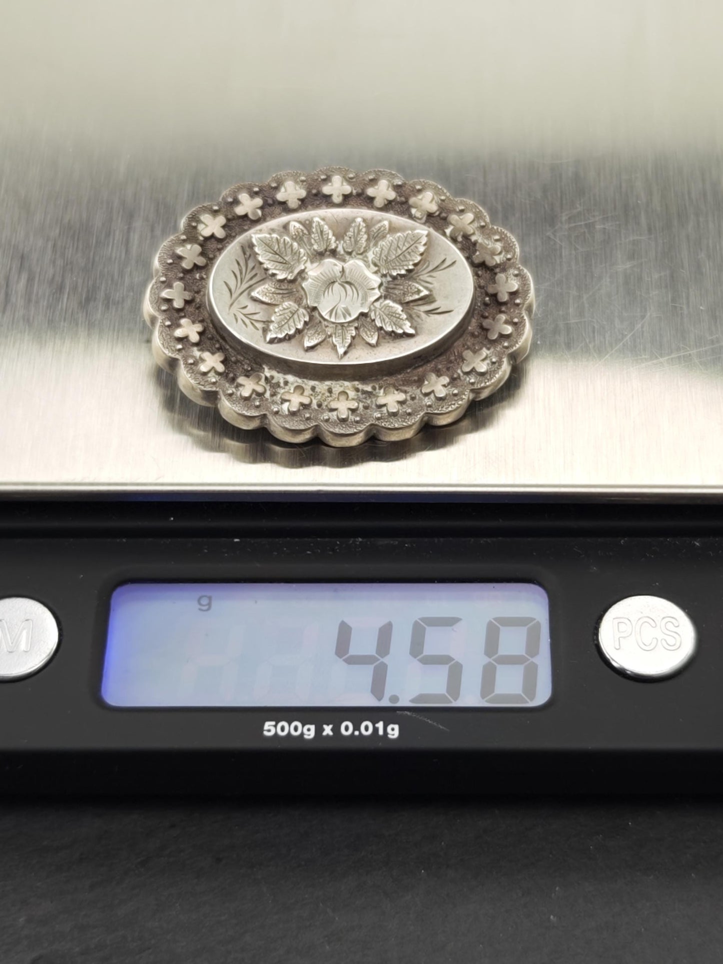 Vintage Victorian, English Brooch Sterling Silver