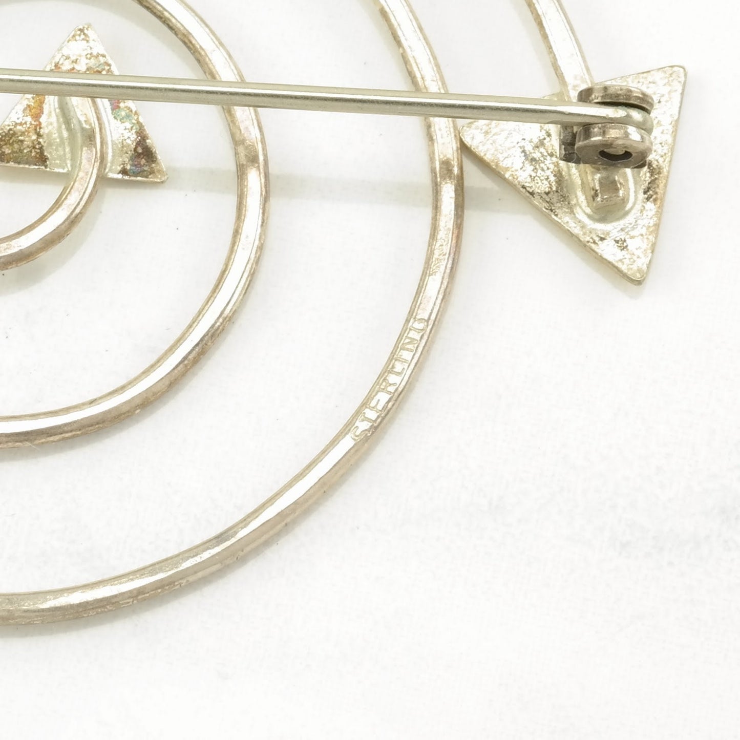 Sydney Lynch Sterling Silver Brooch 22k Gold Texture Swirl, Arrow B1875