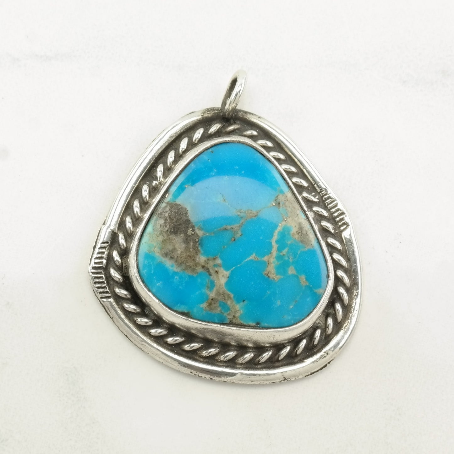 Vintage Native American Turquoise Sterling Silver Pendant