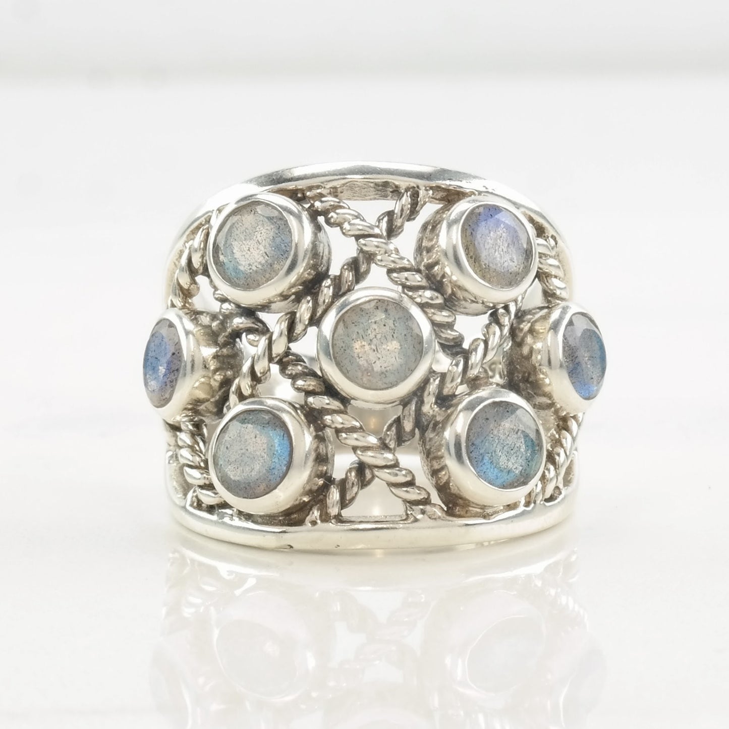 Vintage PTI Ring Labradorite Sterling Silver Size 7