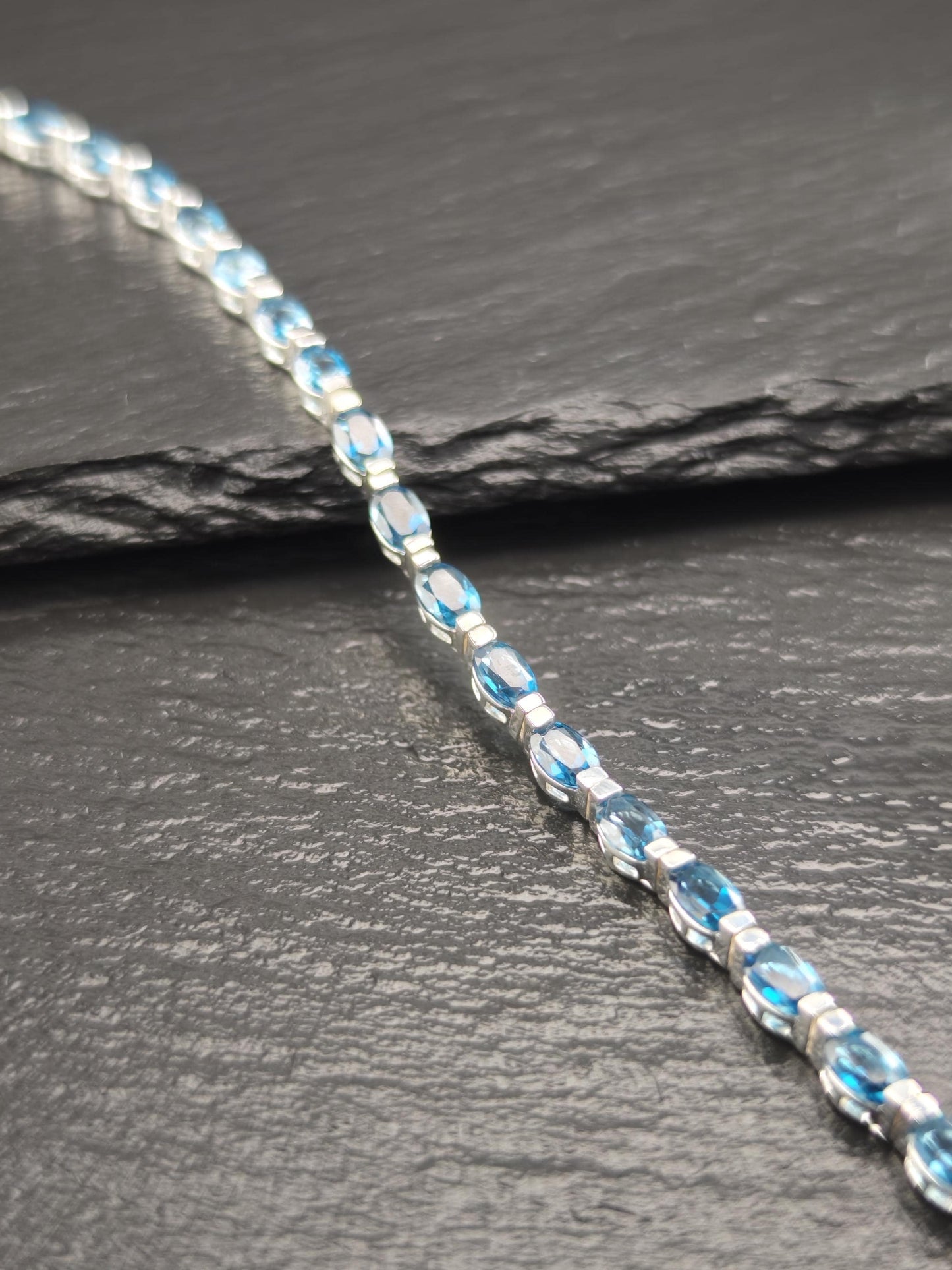 Choice of Blue Topaz Line Bracelet Sterling Silver