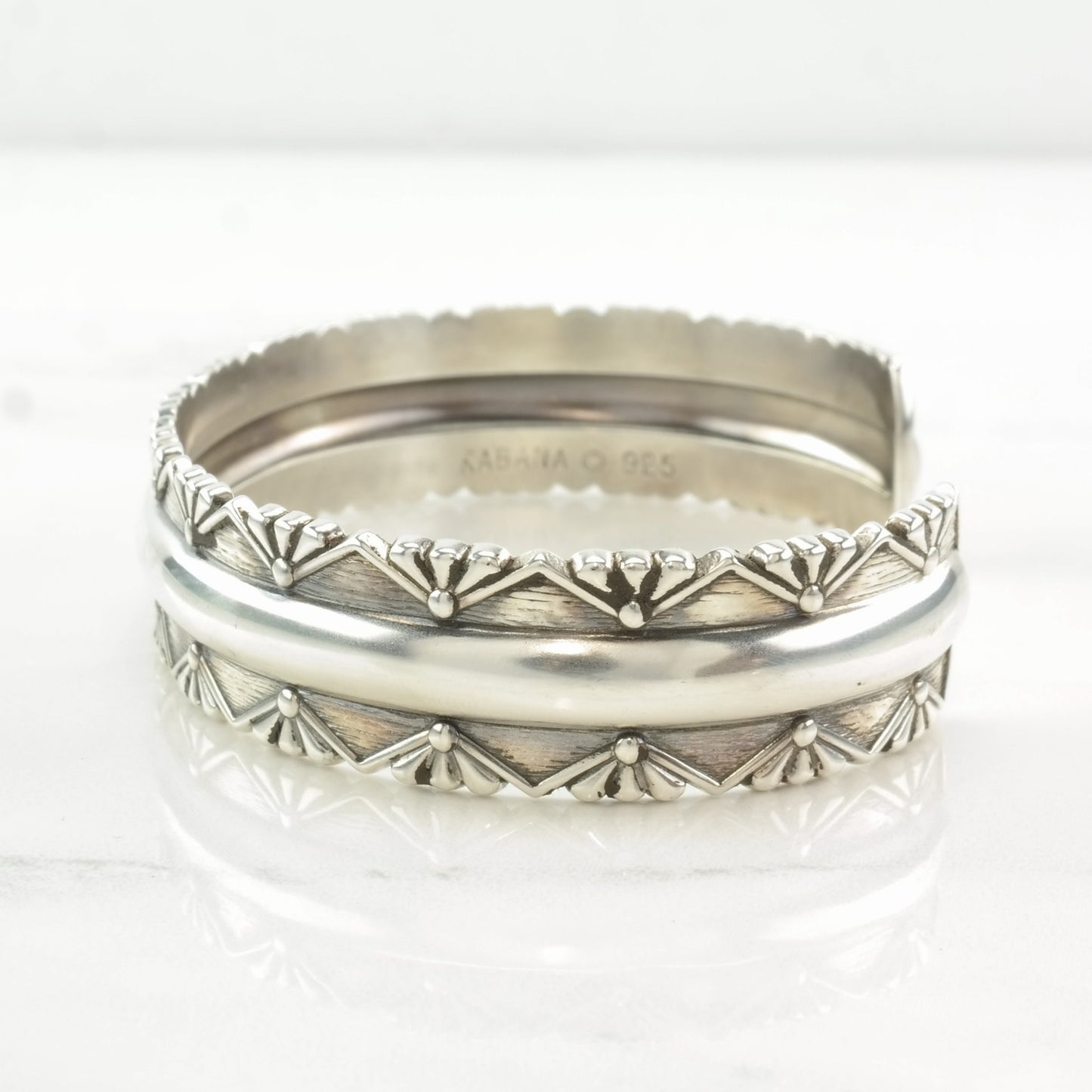 Kabana Sterling Silver Cuff Bracelet Ornate