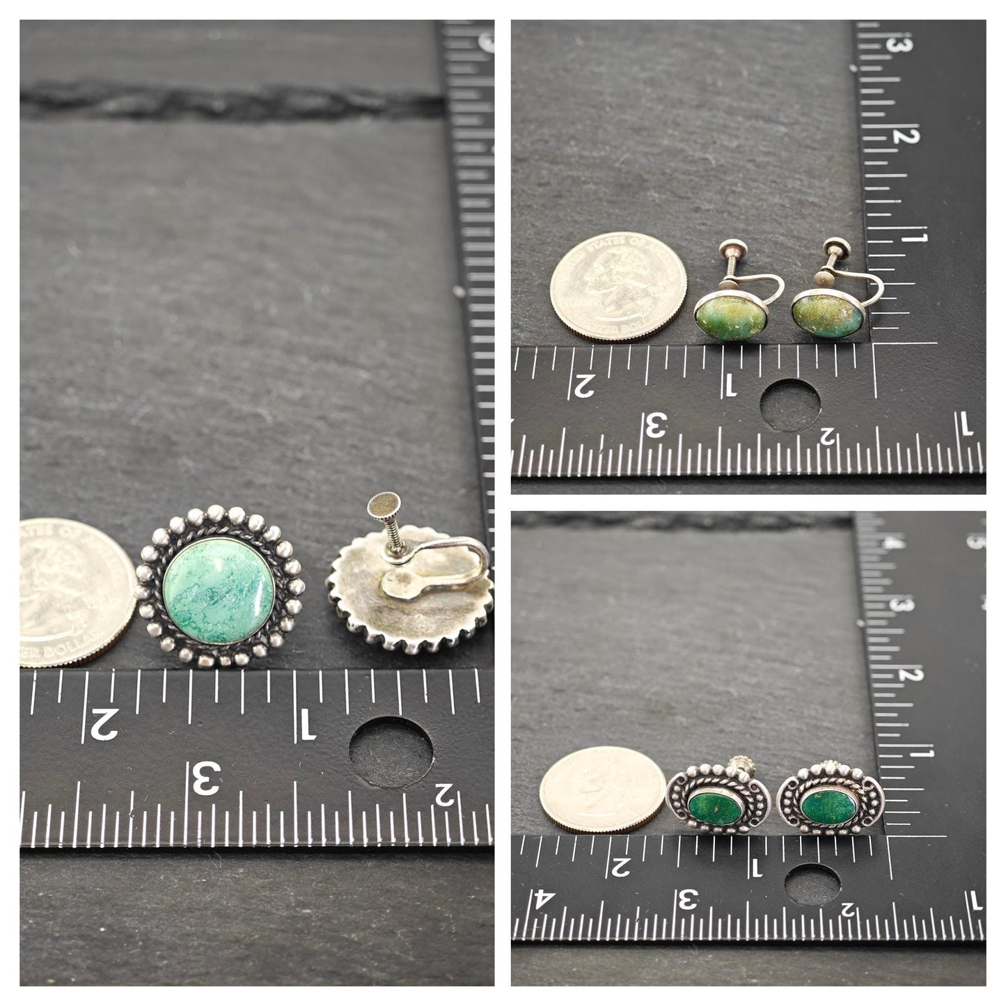 Choice of Vintage Native American Sterling Silver Screw Back Earrings