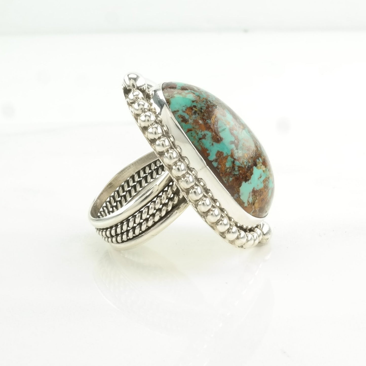 Vintage Native American Silver Ring Turquoise Sterling Blue Size 7