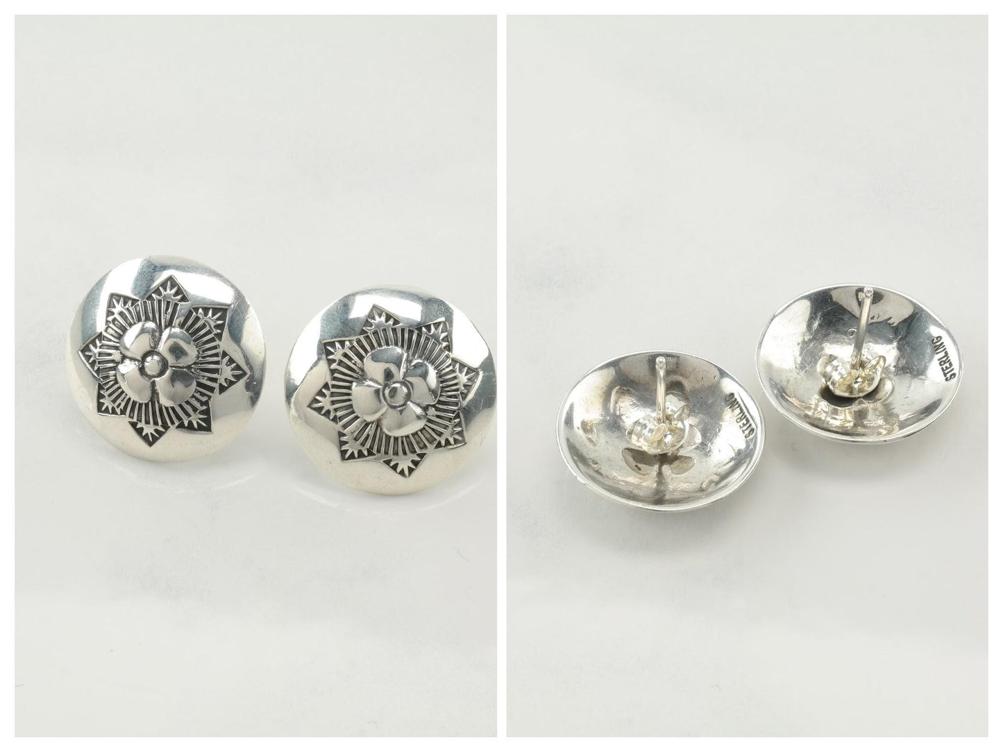 Choice of Vintage Sterling Silver Stud Earrings