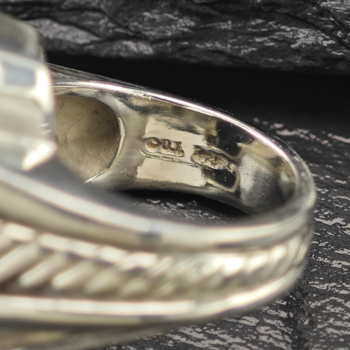 David Yurman Diamond Black Onyx Ring Sterling Silver