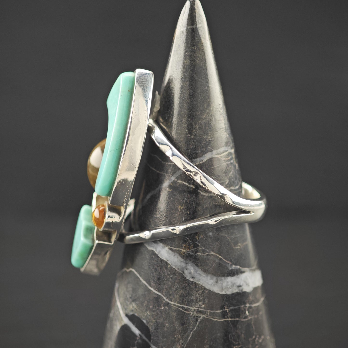 DTR Jay King Turquoise, Citrine Ring Sterling Silver