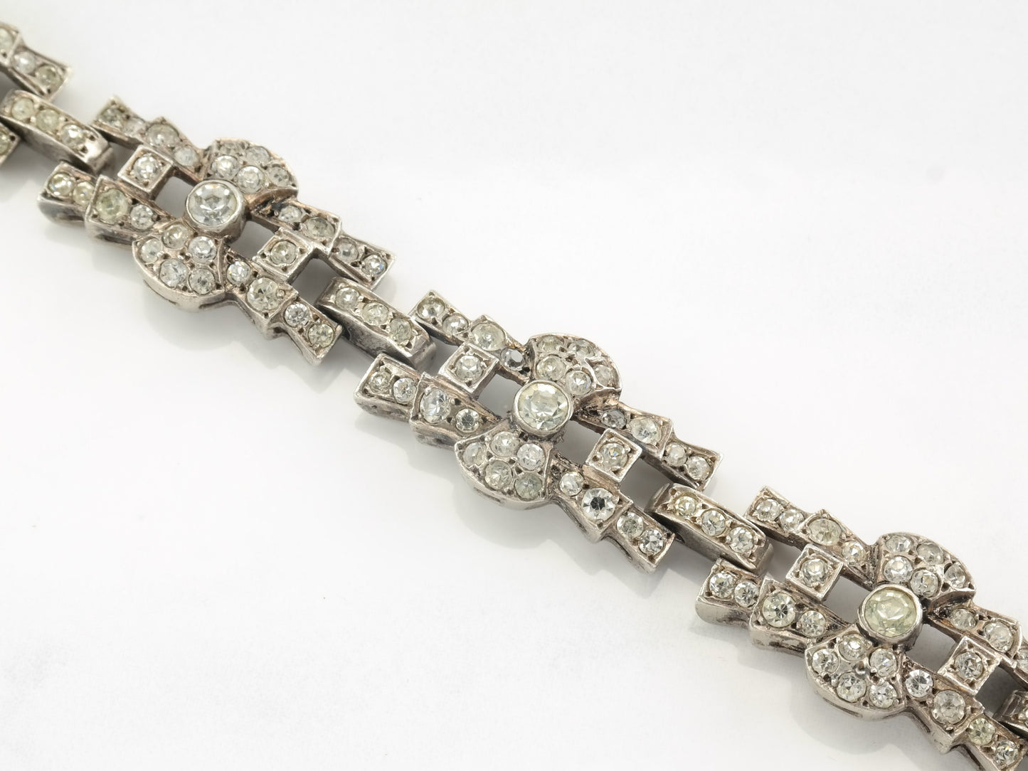 Art Deco Paste Bracelet Sterling Silver