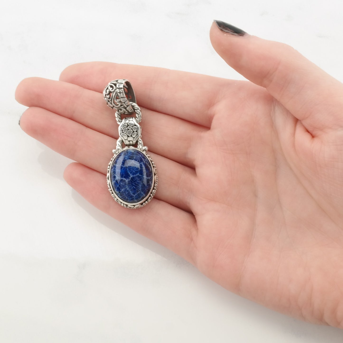Choice of Vintage Sarda Scroll Floral Sterling Silver Pendant