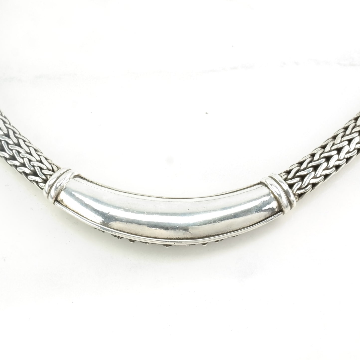 Vintage Lois Hill Sterling Silver Chain Filigree Necklace