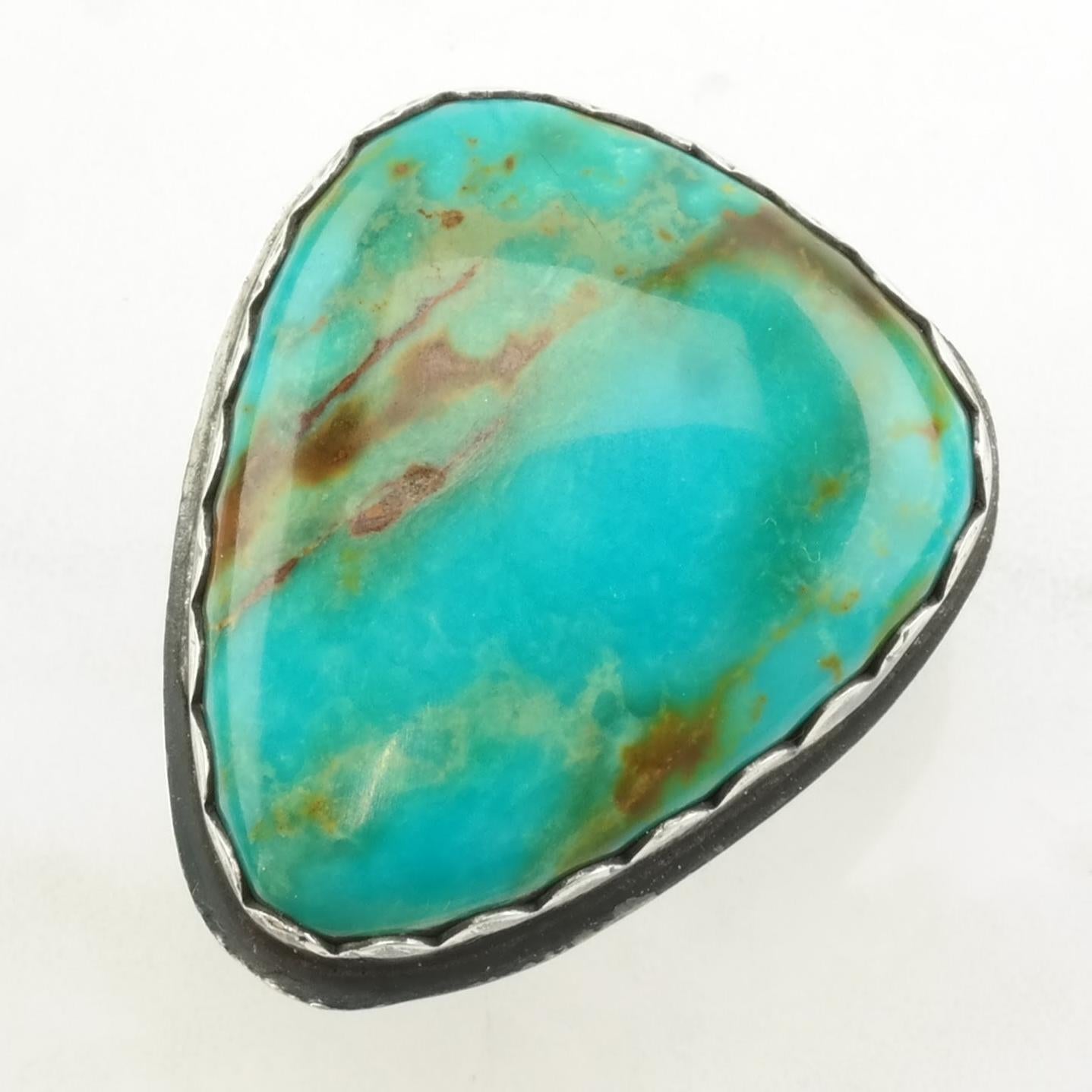 Vintage Southwest Silver Ring Turquoise Large Sterling Blue Size 5 1/2