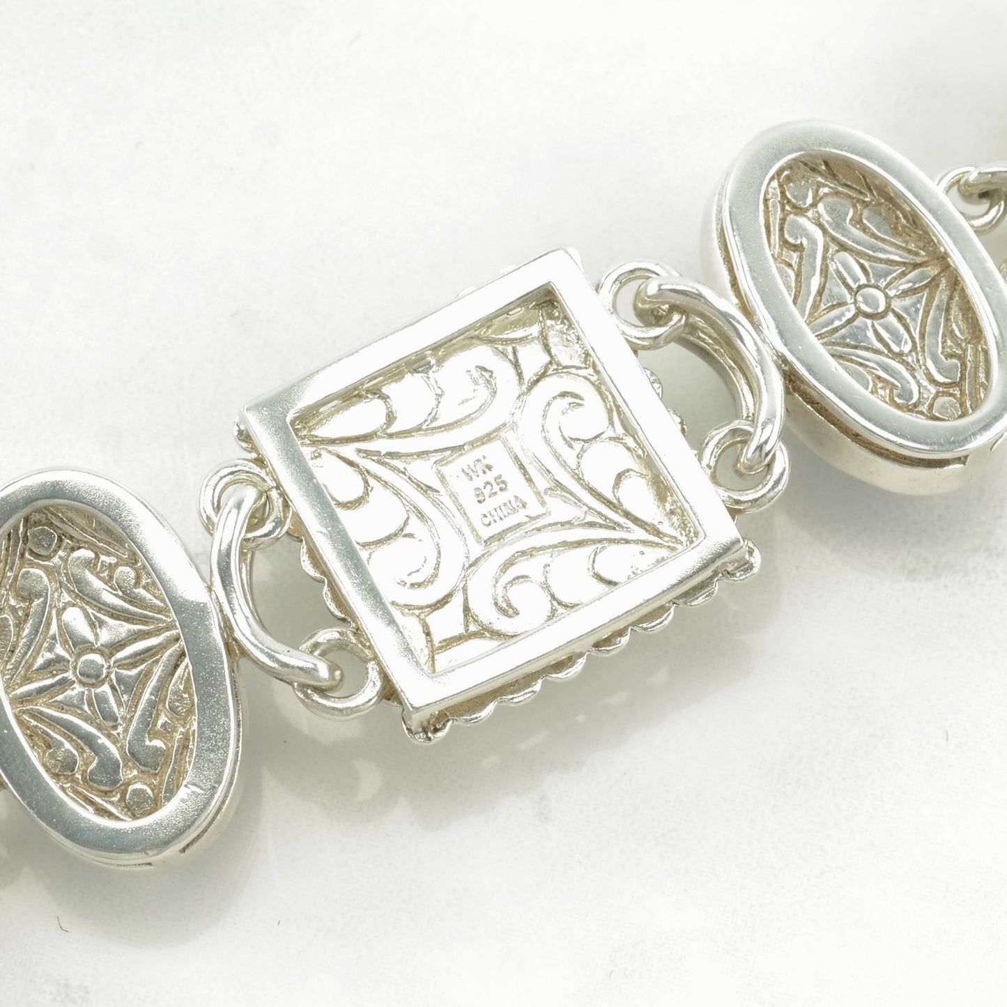 WK Sterling Silver Link Bracelet Blue BR2365