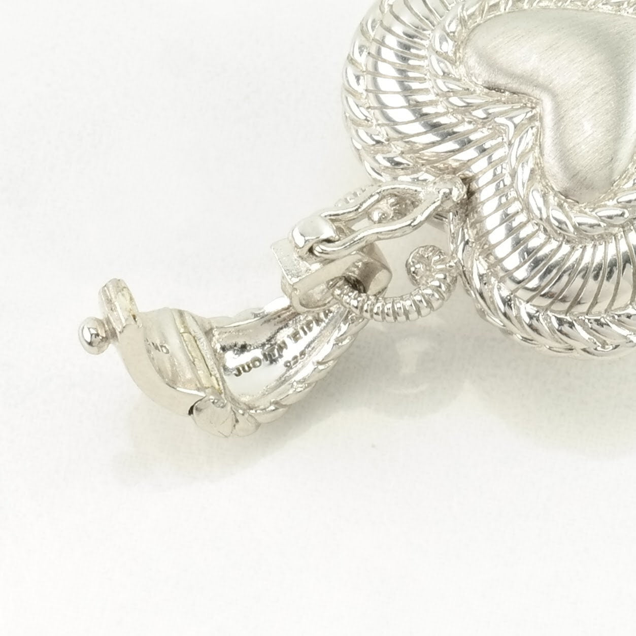 Vintage Judith Ripka Sterling Silver Red Enamel Heart Locket Necklace