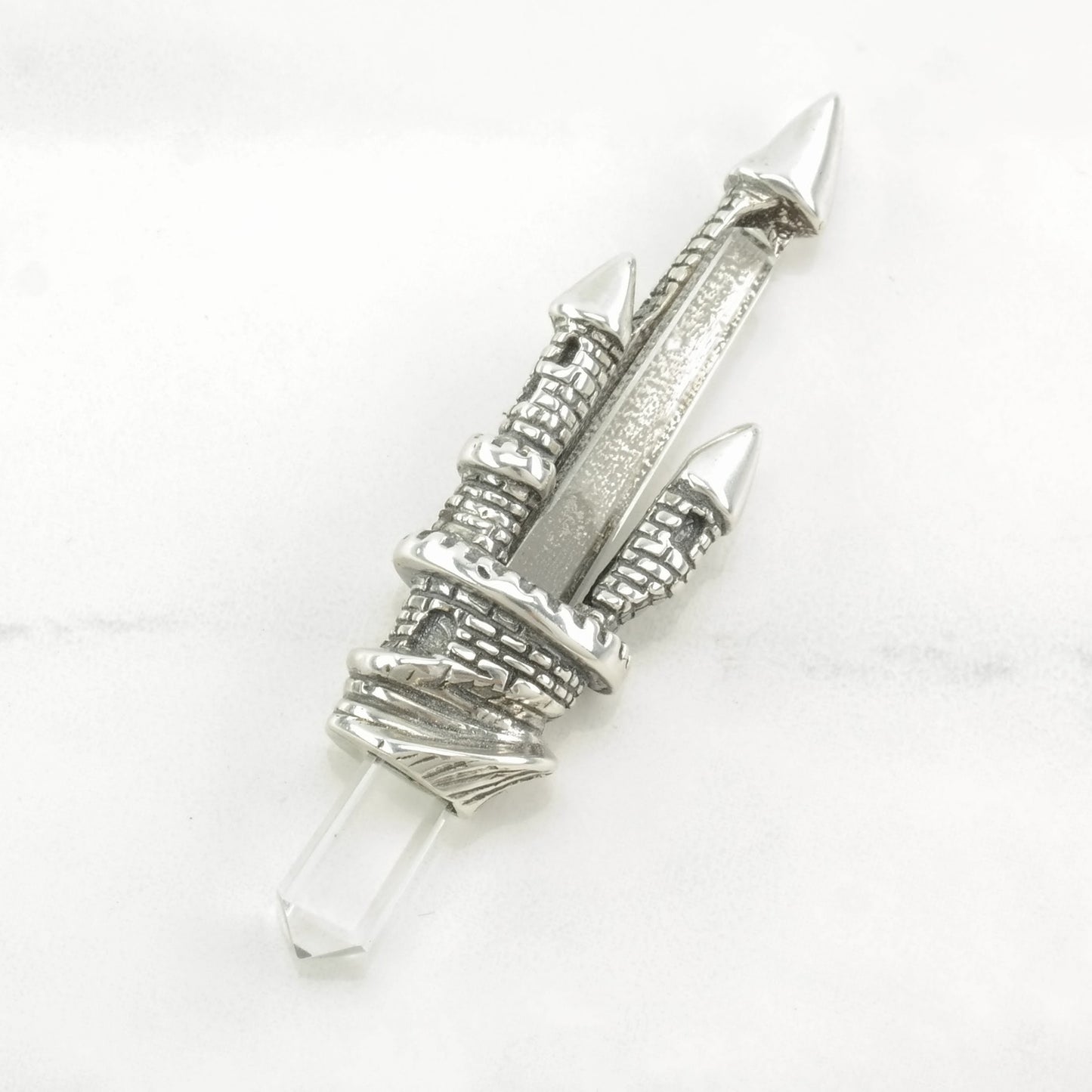 Vintage Fantasy Quartz Sterling Silver Pendant