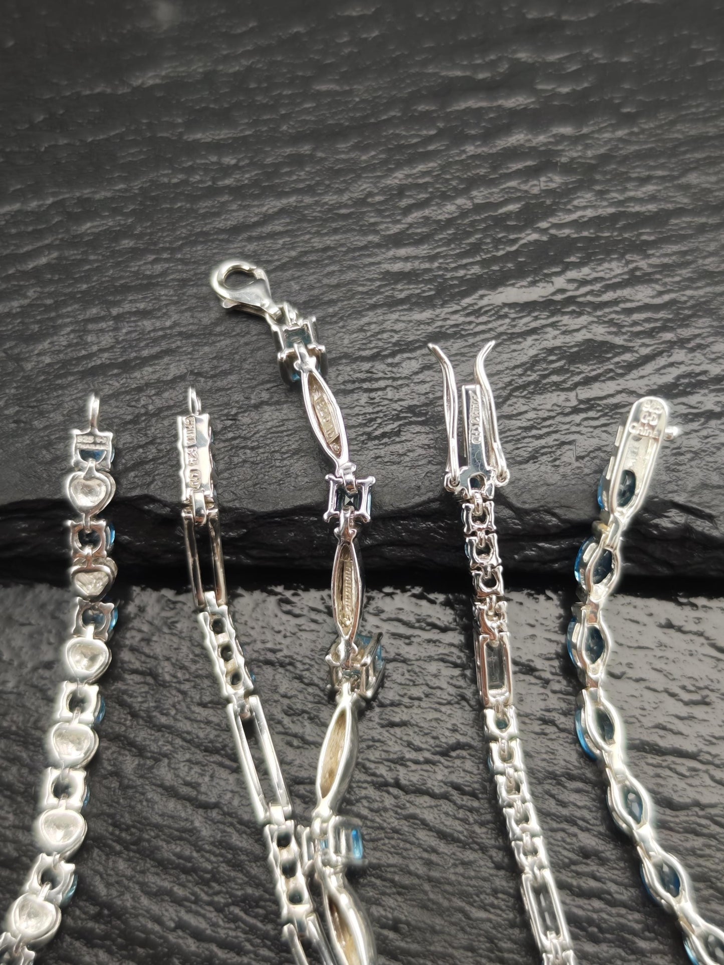 Choice of Blue Topaz Line Bracelet Sterling Silver BR2925