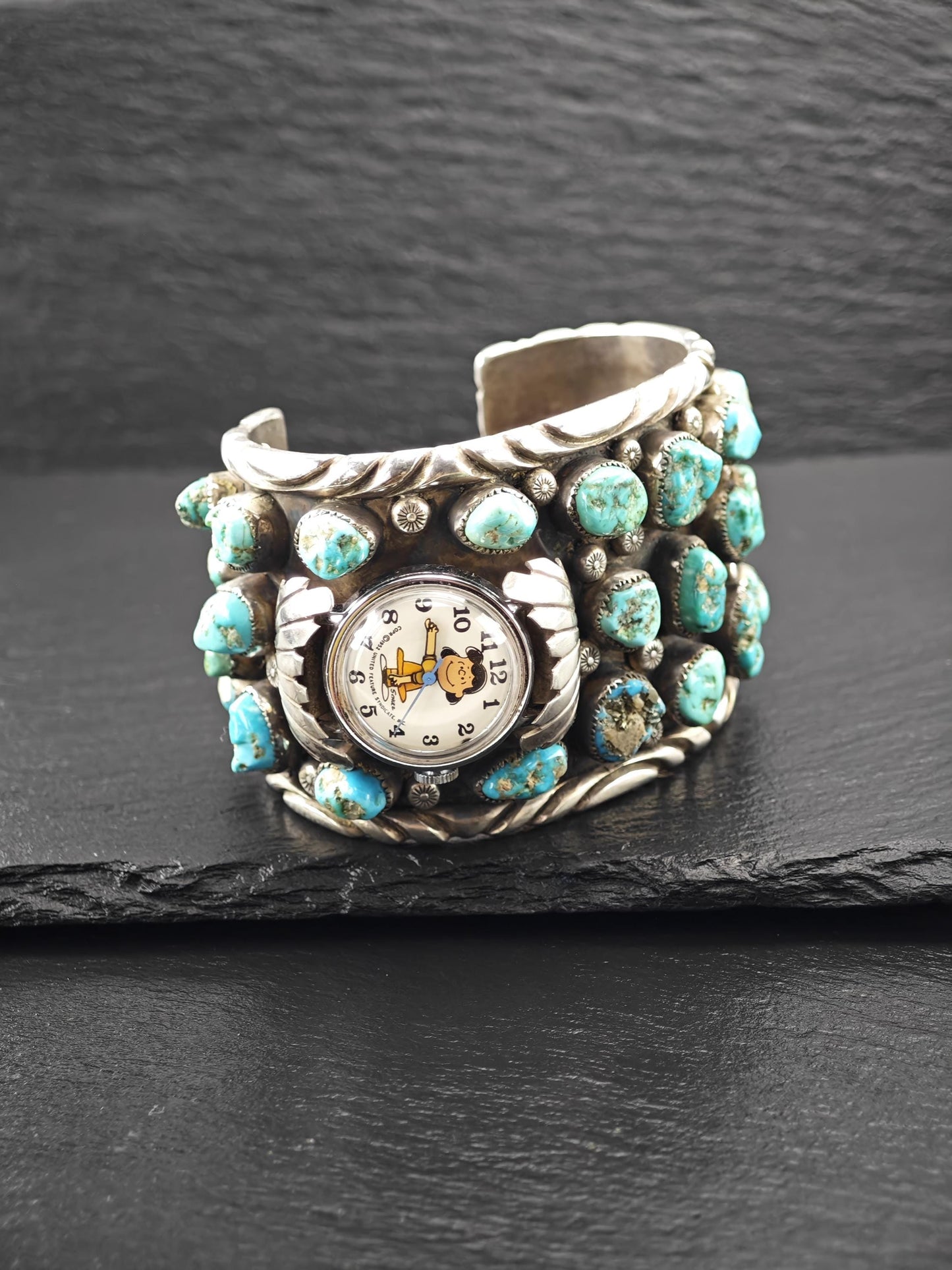 Charly Brown, Native American, Watch Cuff Bracelet Sterling Silver