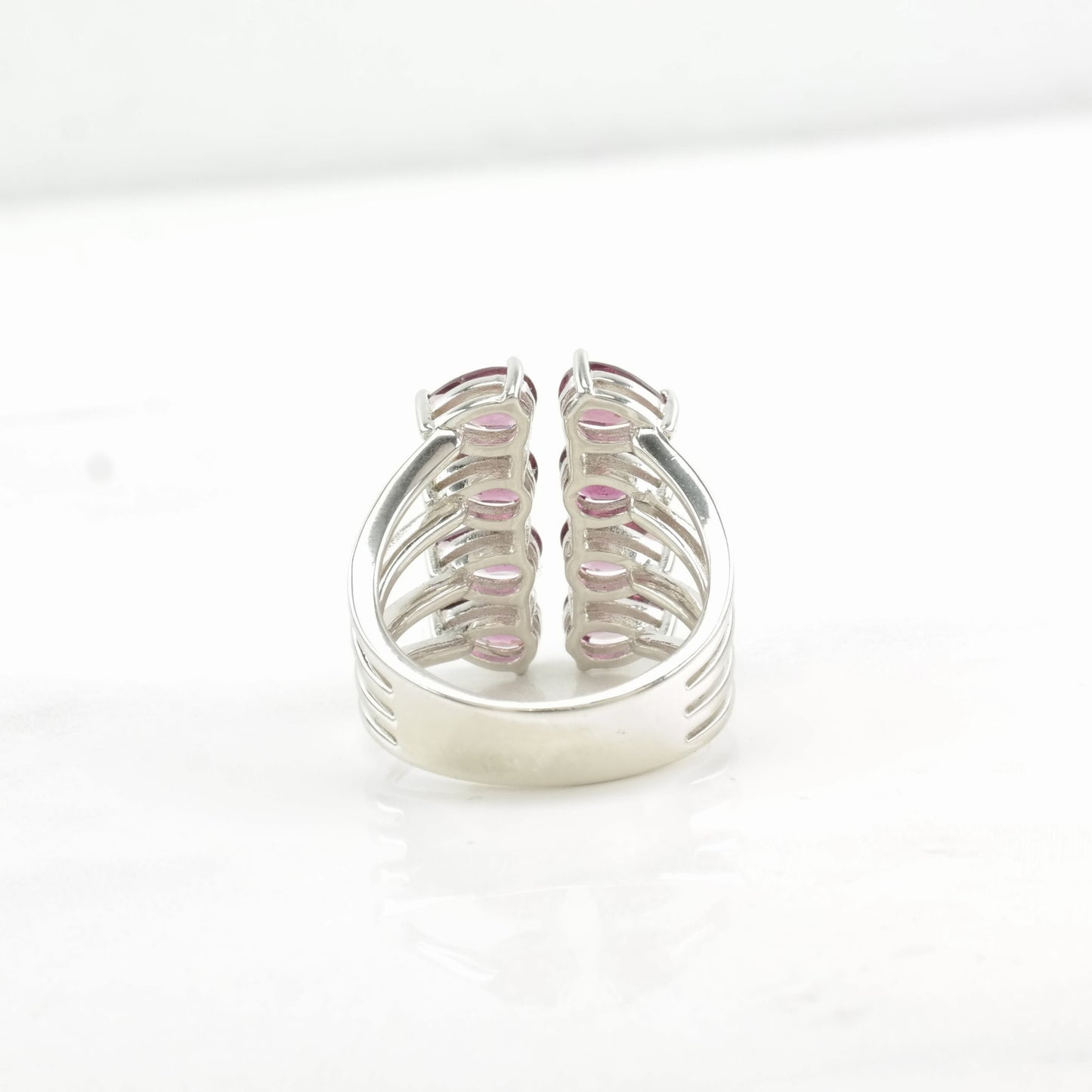 Vintage Sterling Silver Ring Garnet Purple Size 6 1/4