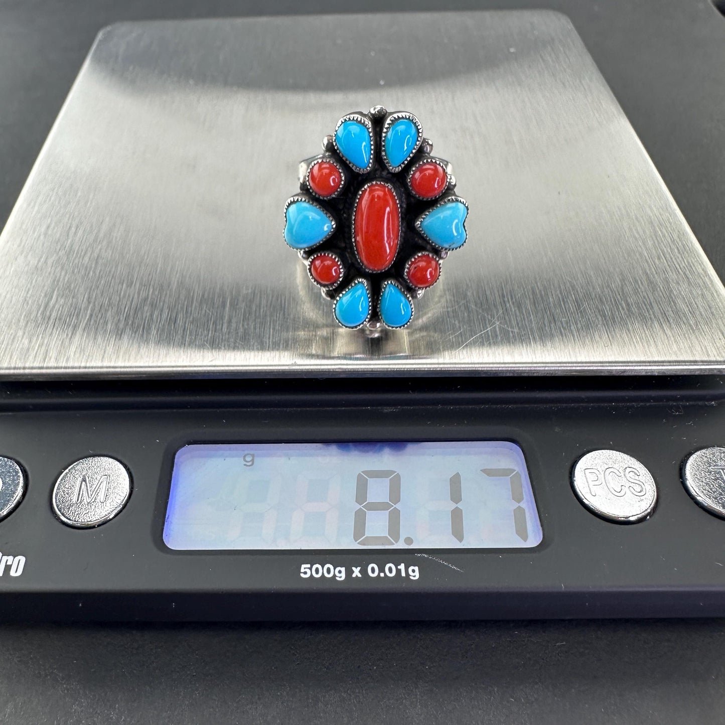 Signed Sterling Silver Ring Sz7 1/2 R5681