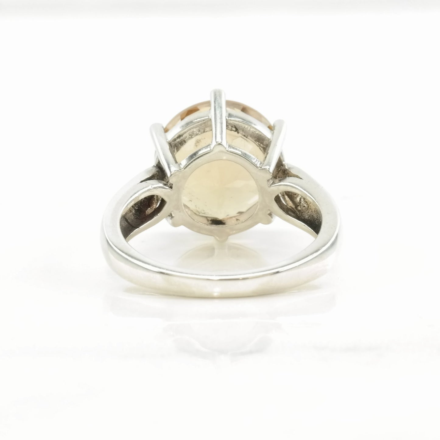 Sterling Silver Ring Yellow Orange Quartz Sz6 3/4 R4569