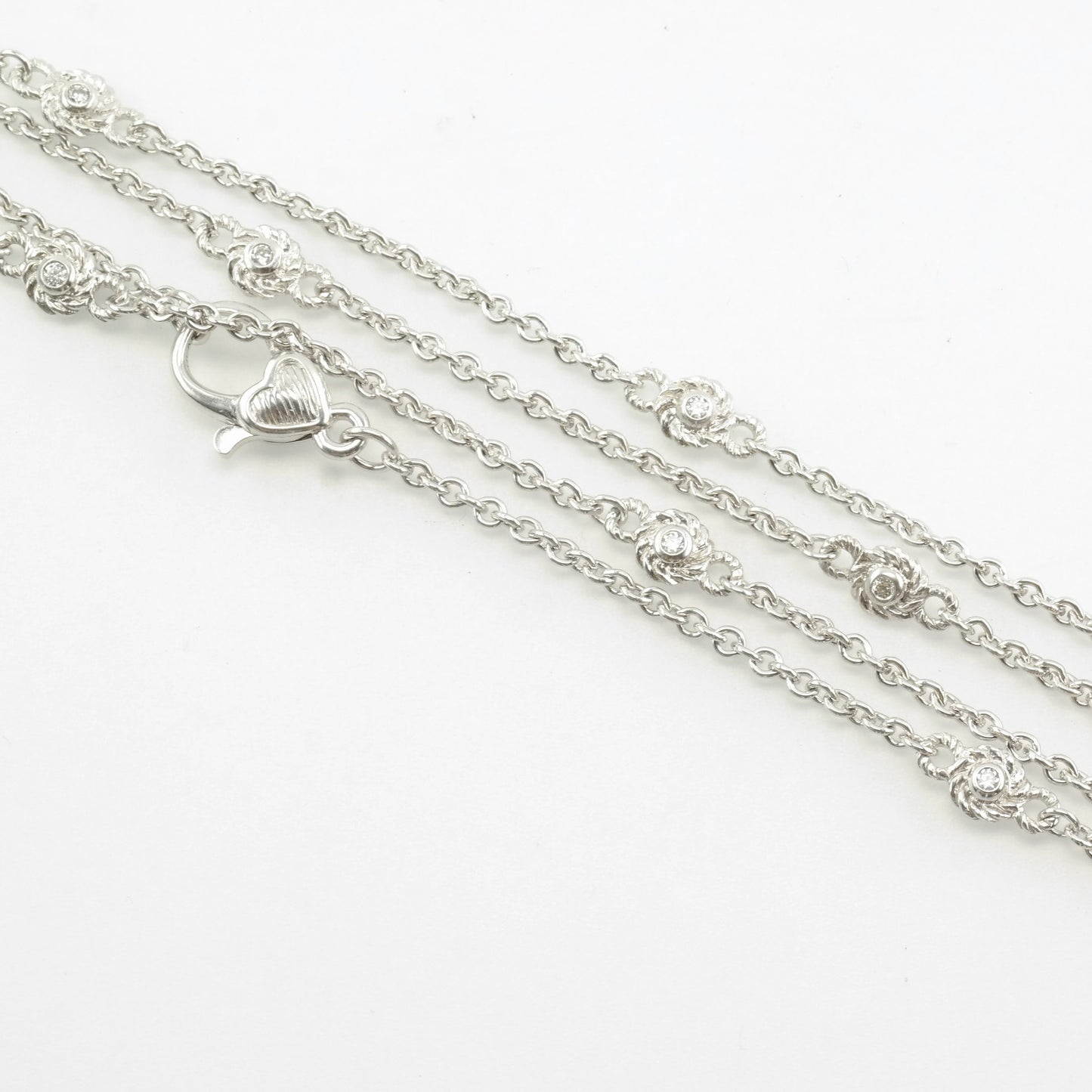 Vintage Judith Ripka Sterling Silver CZ Reversible Necklace